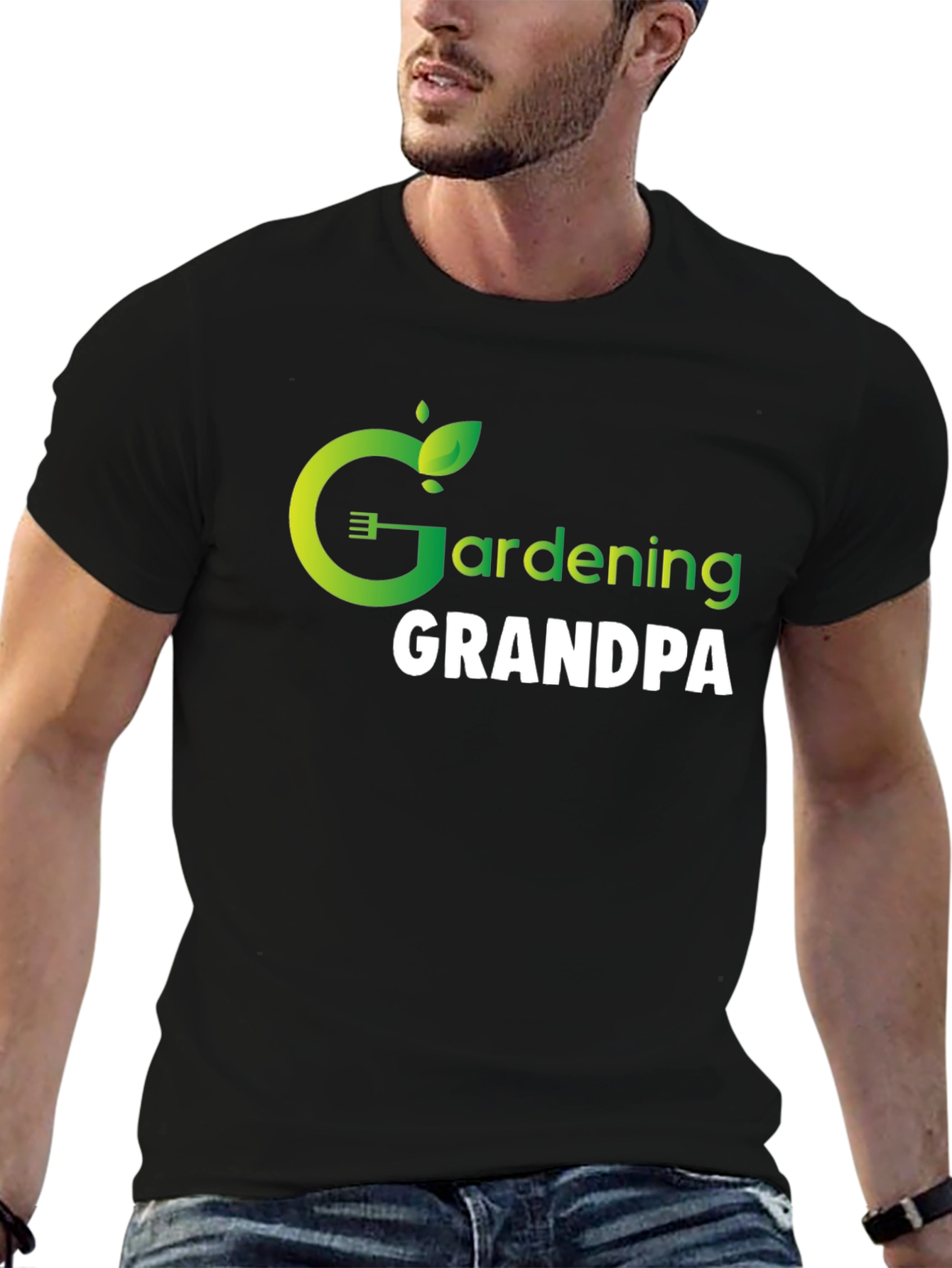 Black Gardening Grandpa Graphic T-Shirt view 6