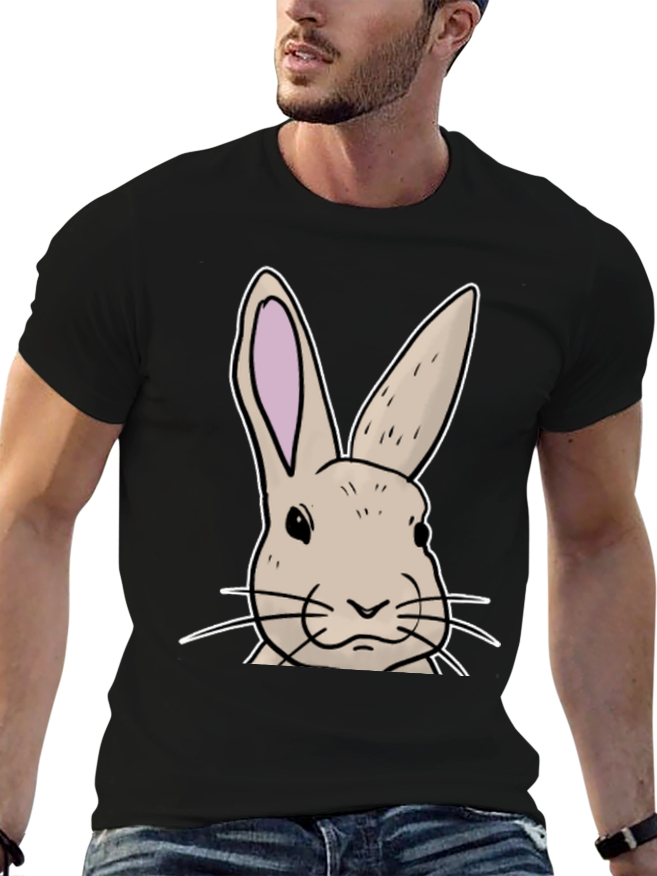 Black Bunny Graphic T-Shirt - Soft Cotton Blend view 6