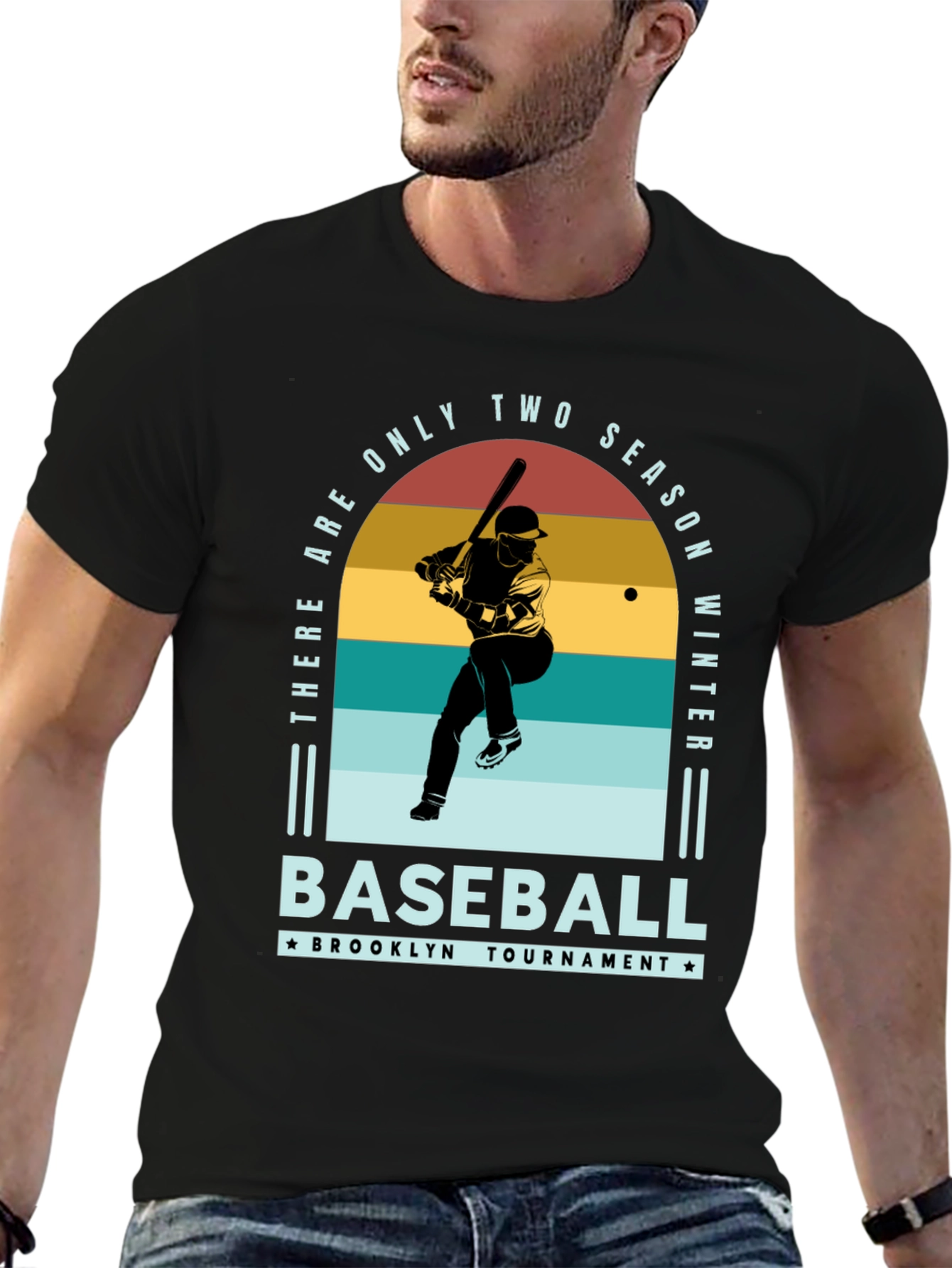 Black Vintage Baseball T-Shirt - Brooklyn Tournament view 6
