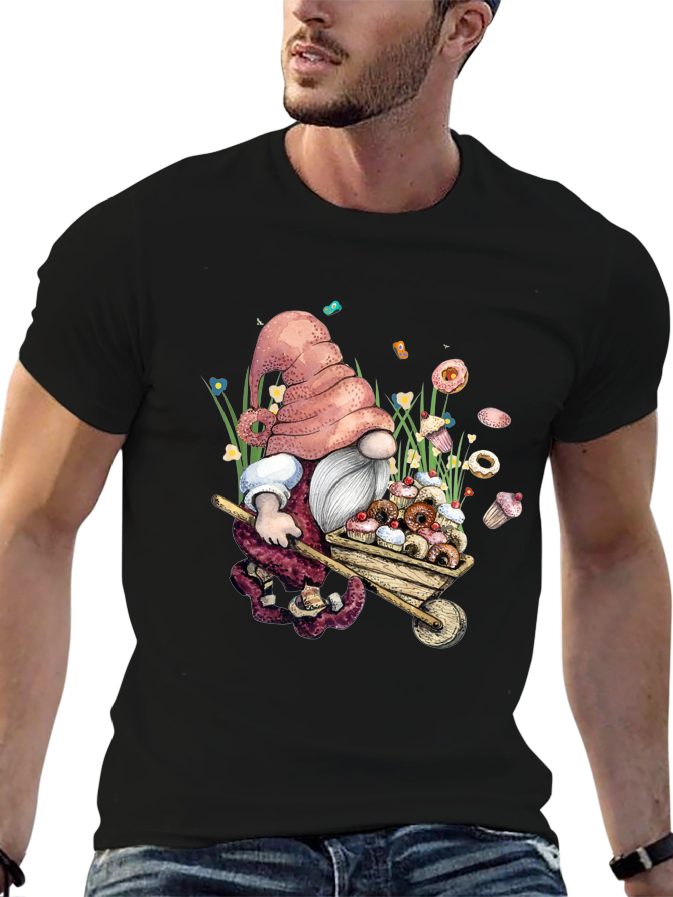 Black Gnome Sweet Treats T-Shirt view 6