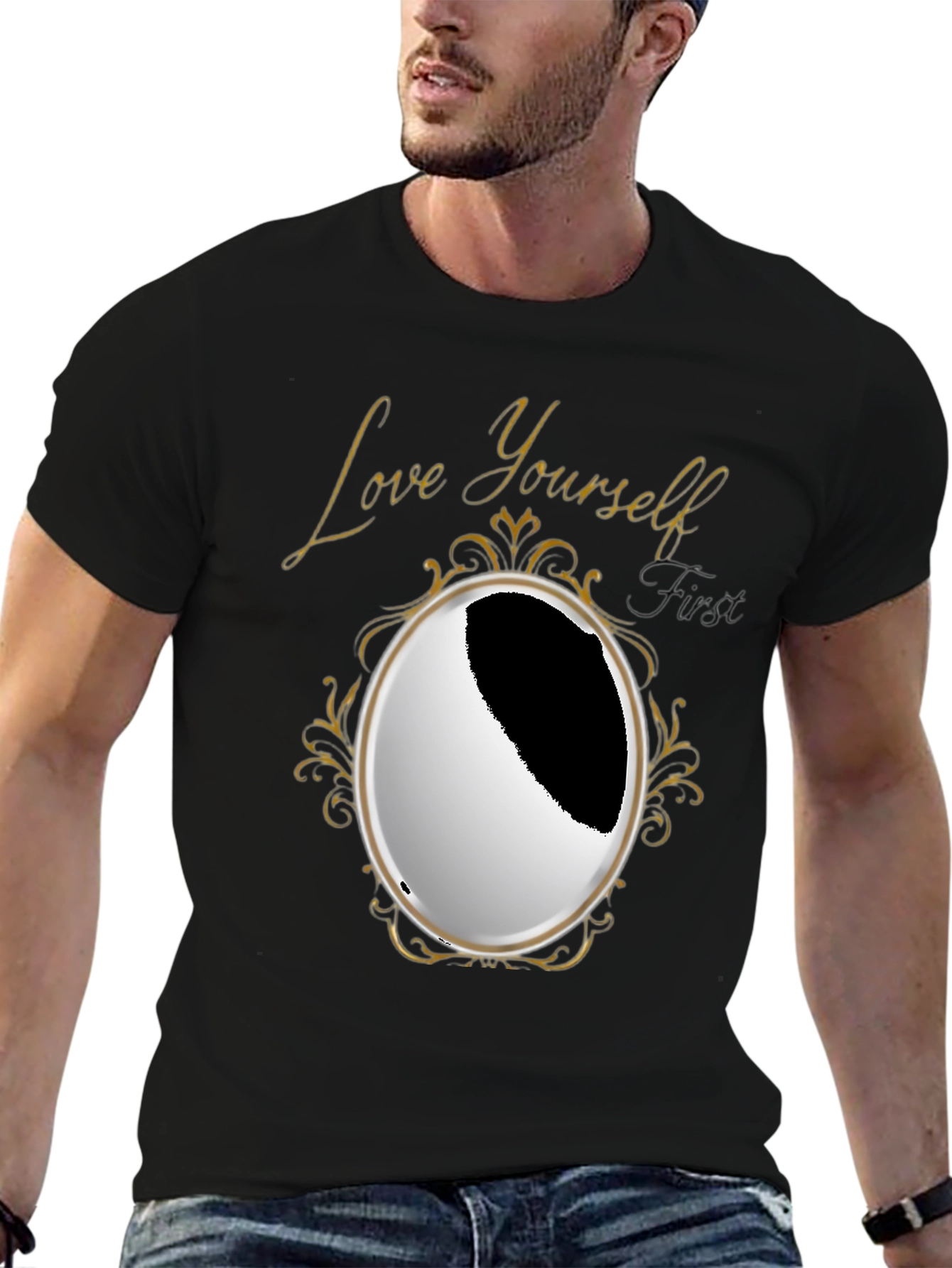 Black Love Yourself First Graphic Tee view 6