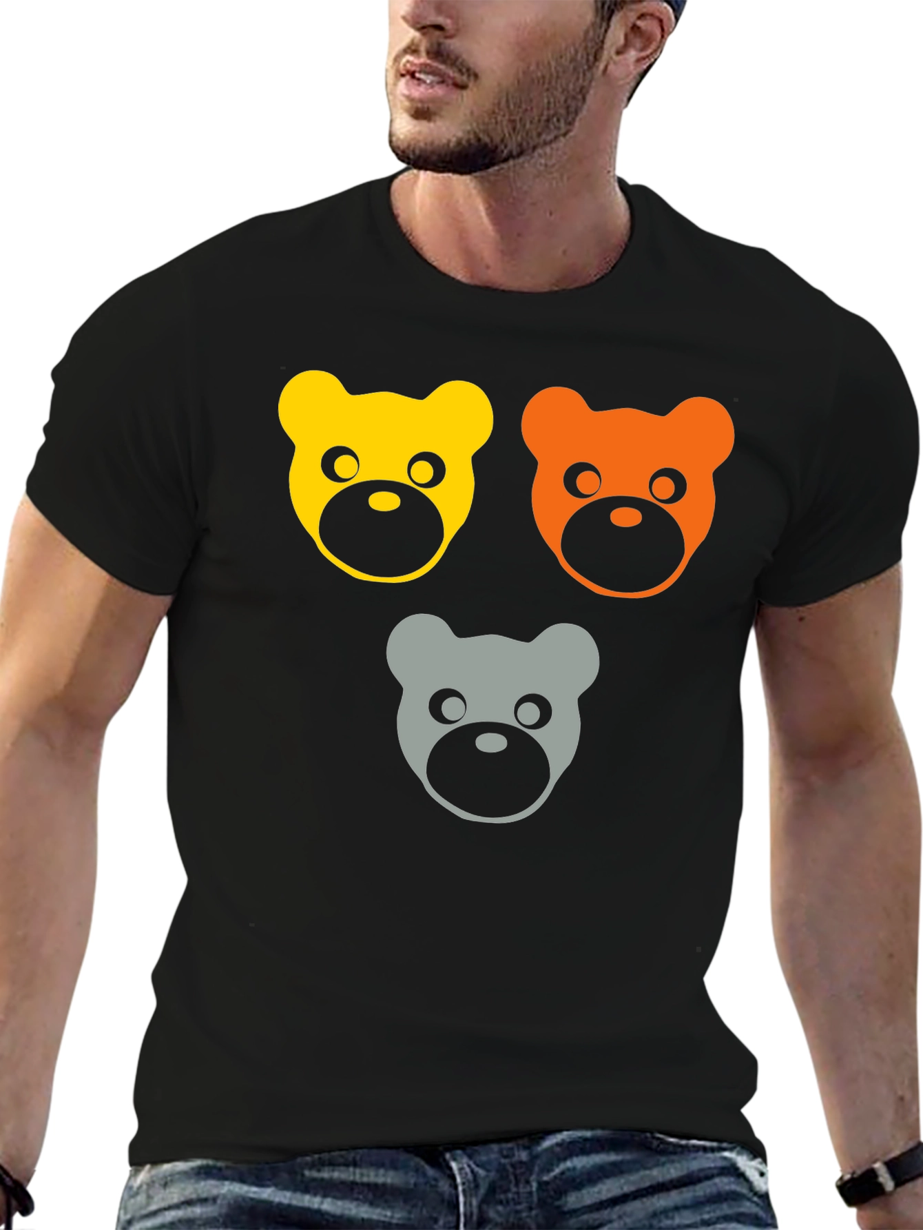 Black Cute Bears Graphic Tee - Black T-Shirt view 6