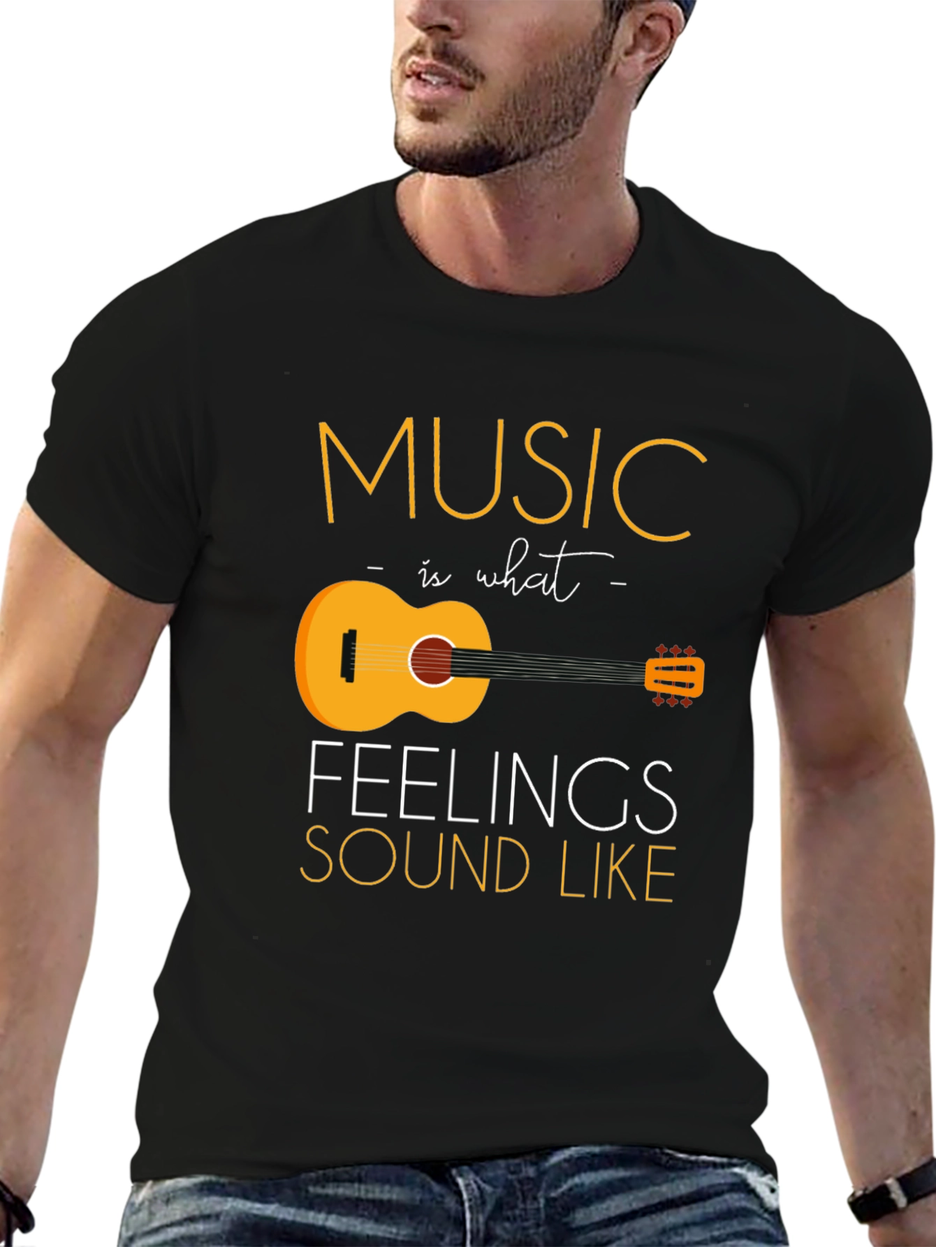 Black Music is What Feelings Sound Like Graphic T-Shirt view 6