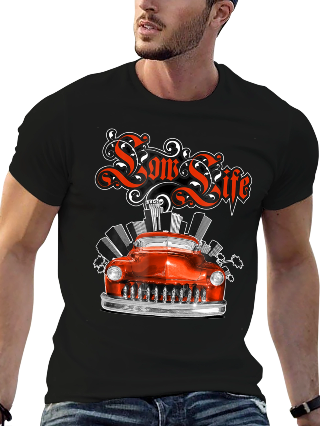 Black Low Life Classic Car Graphic Tee view 6
