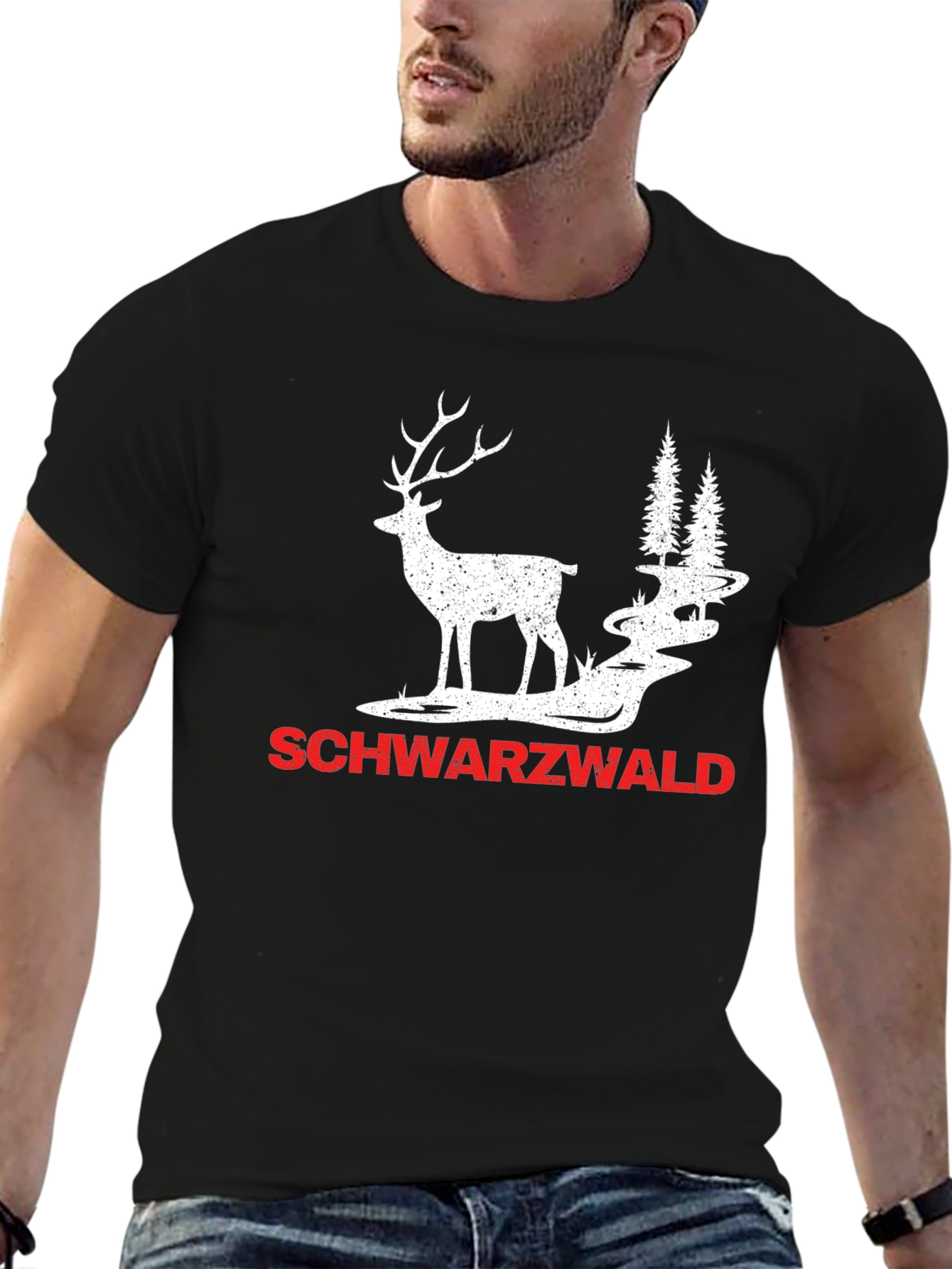 Schwarzwald Deer Graphic Tee - Black Forest T-Shirt - 6