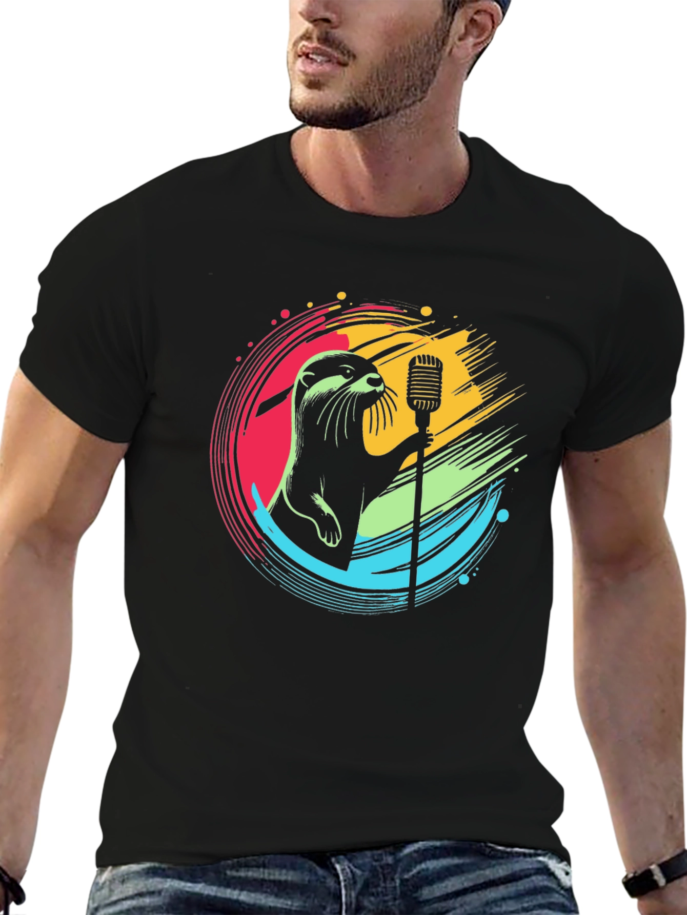 Black Otter Singer Graphic Tee - Unisex view 6