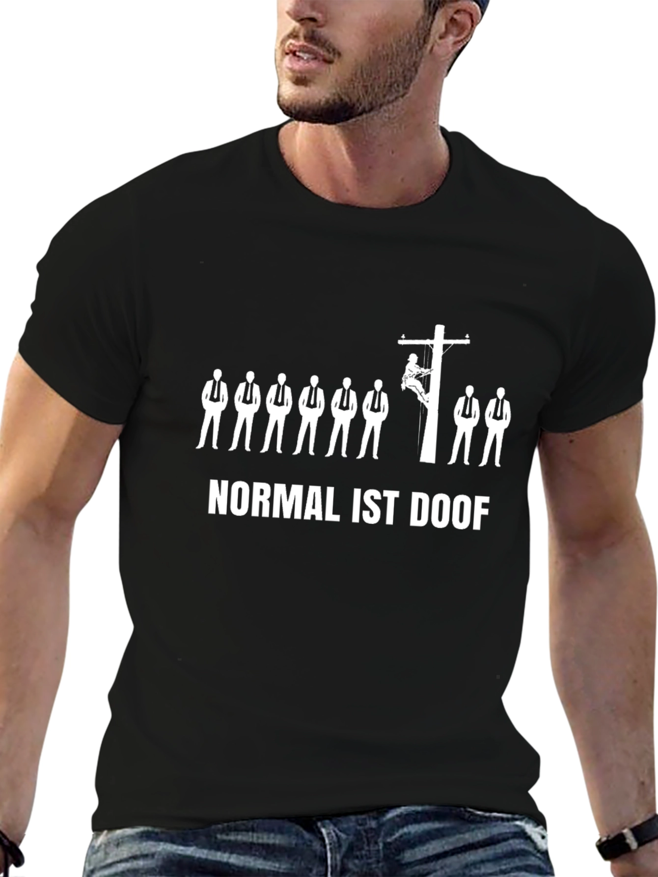 Black Normal ist Doof Funny Lineman T-Shirt view 6