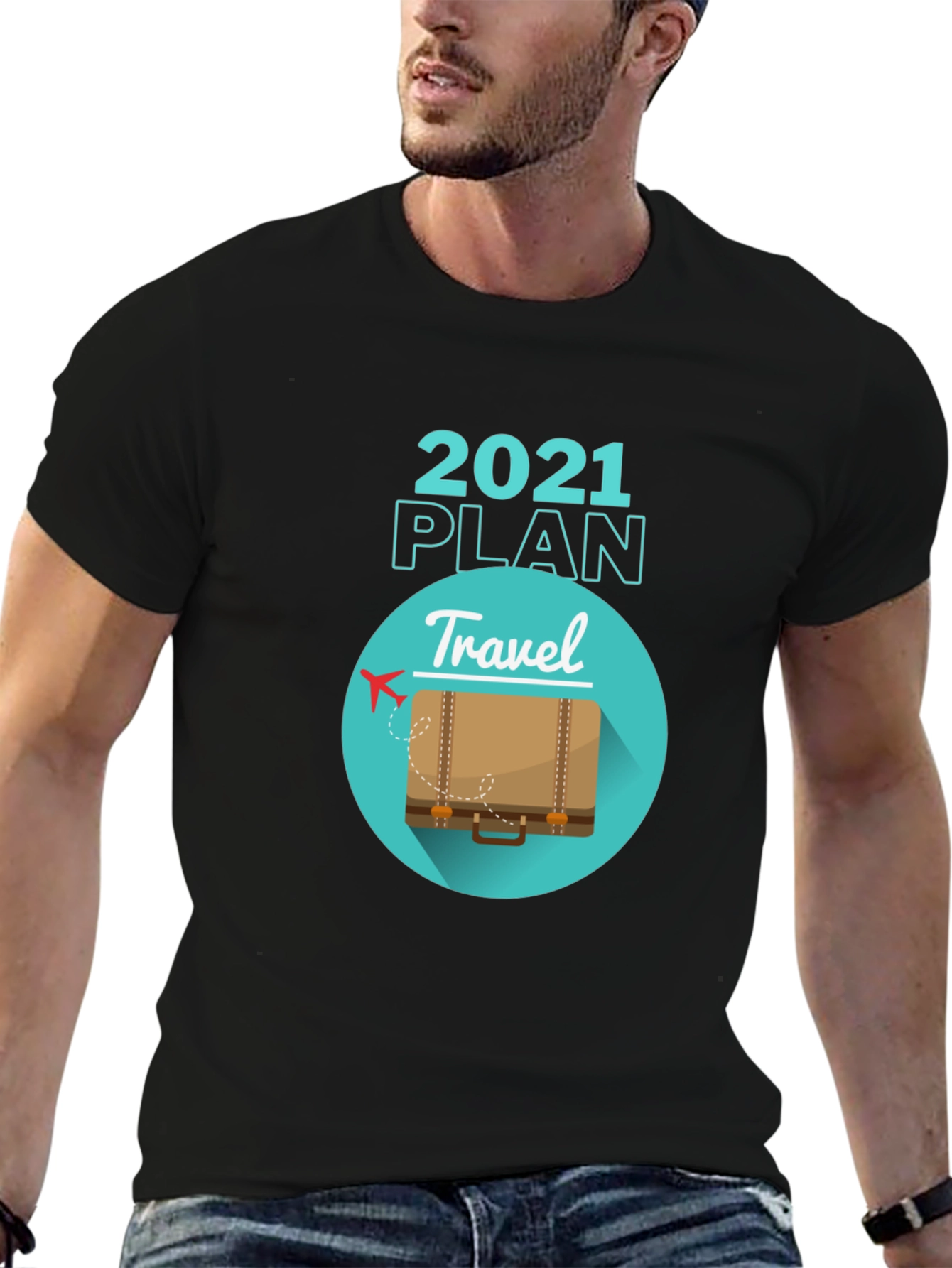 Black 2021 Travel Plan T-Shirt view 6