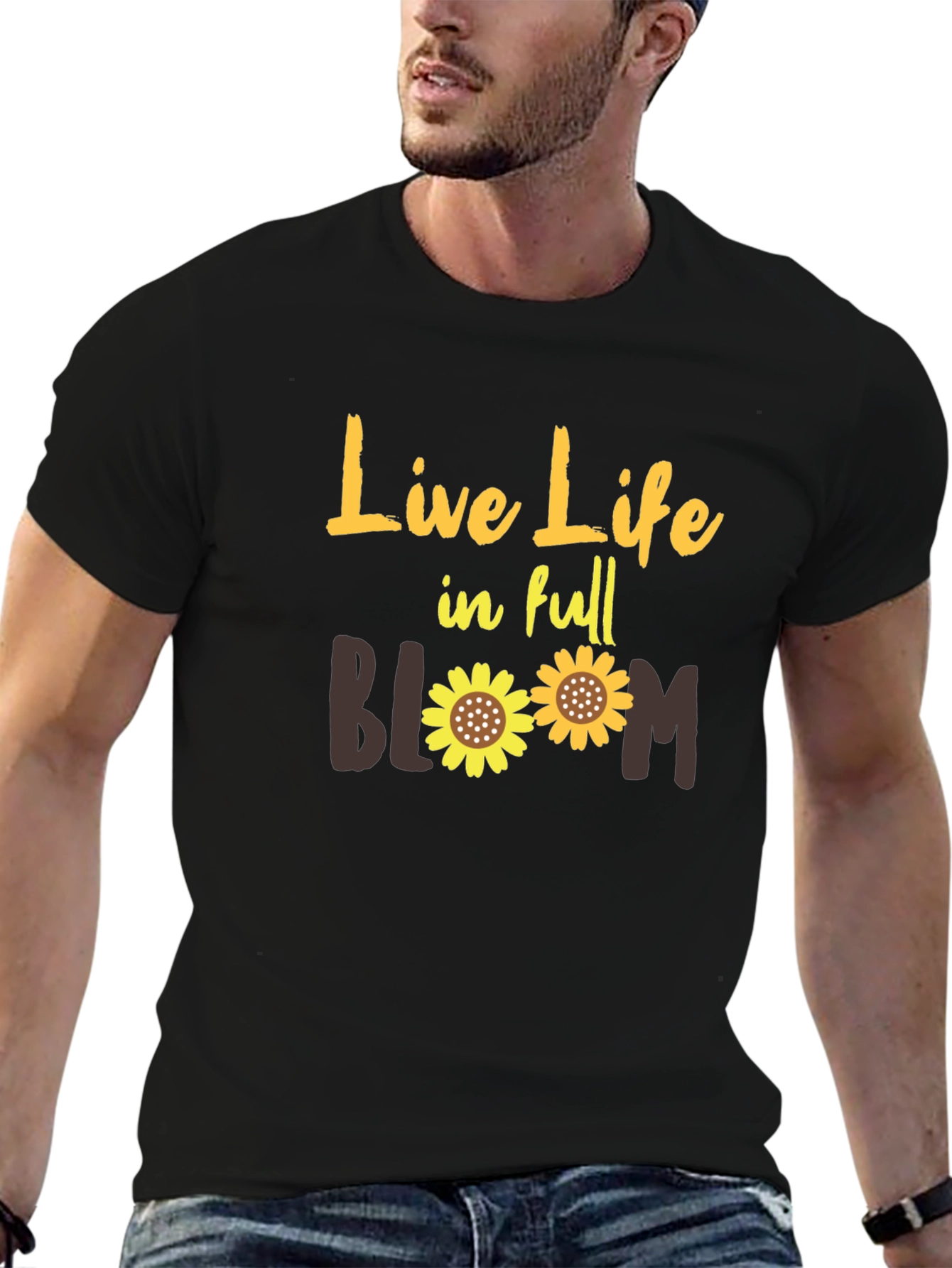 Black Live Life in Full Bloom Graphic T-Shirt view 6
