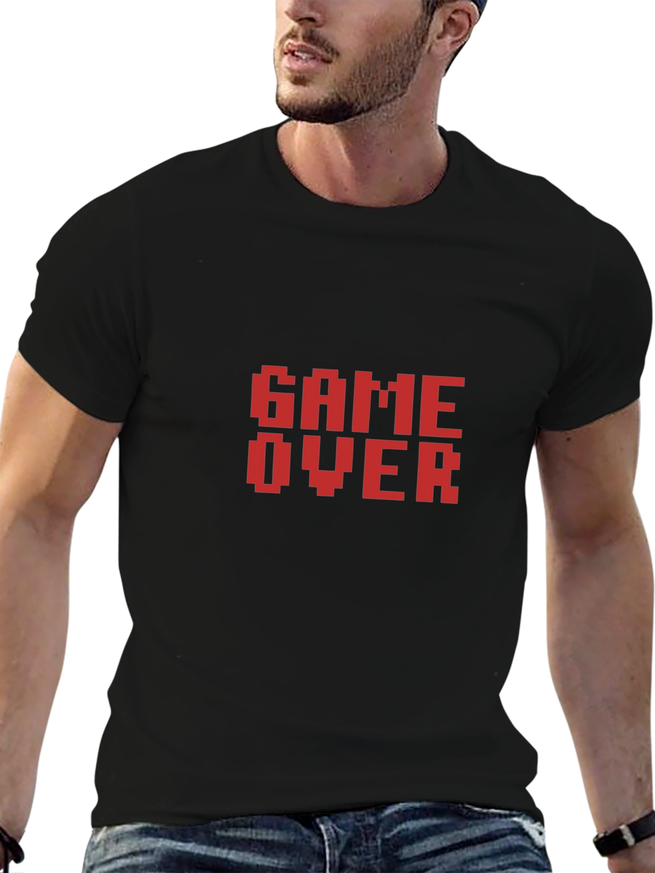 Black Game Over Pixel Art T-Shirt - Retro Gamer Tee view 6