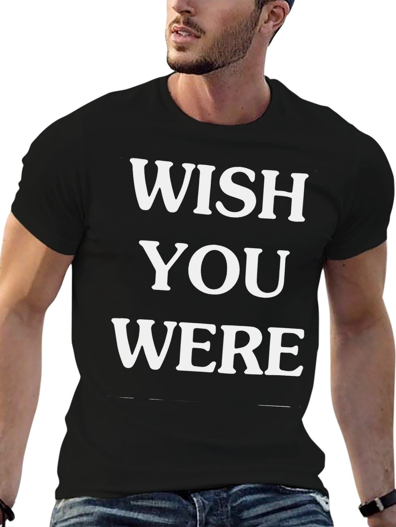 Black Wish You Were Here Graphic Tee view 6