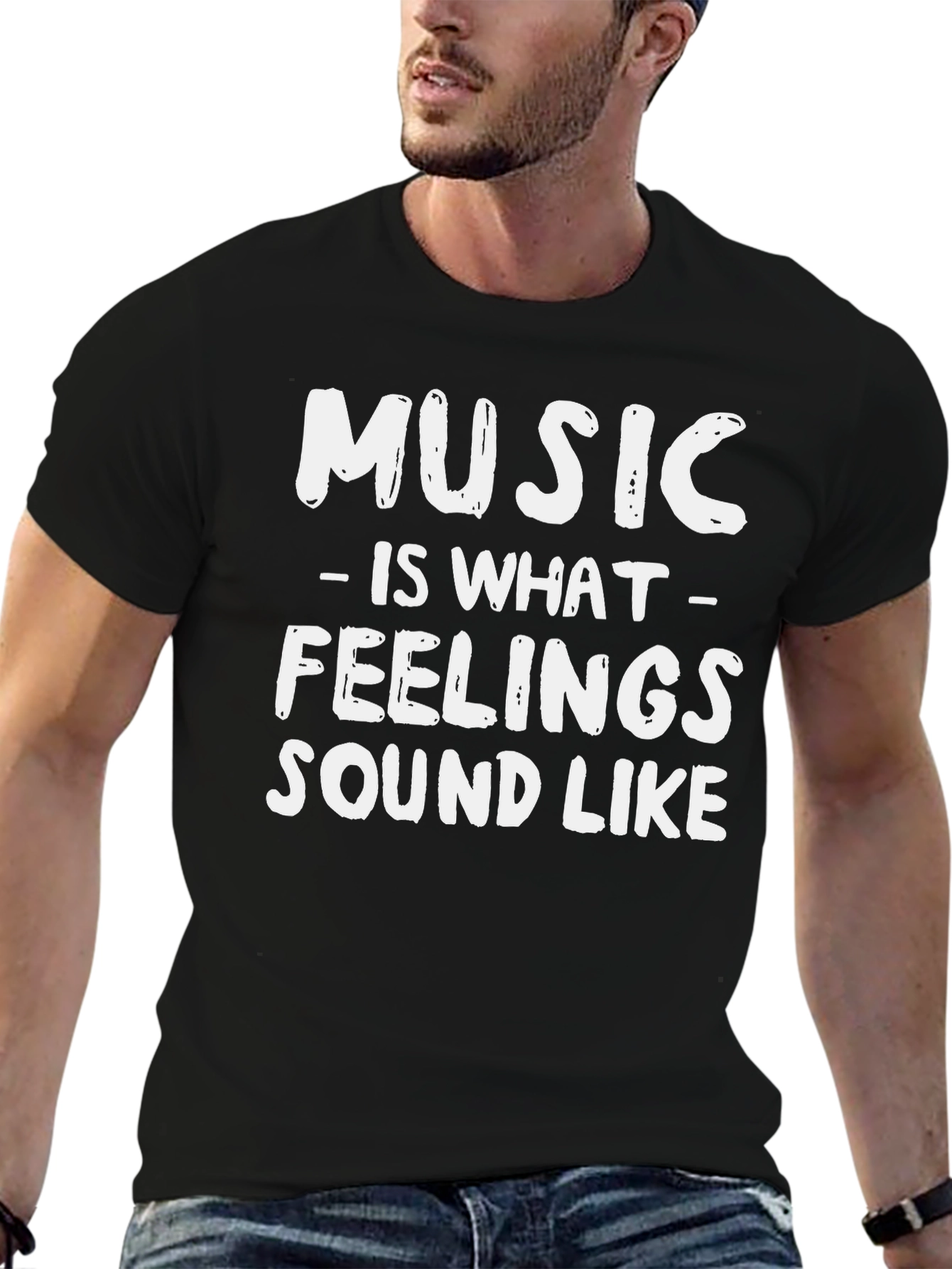 Black Music is What Feelings Sound Like Graphic Tee view 6