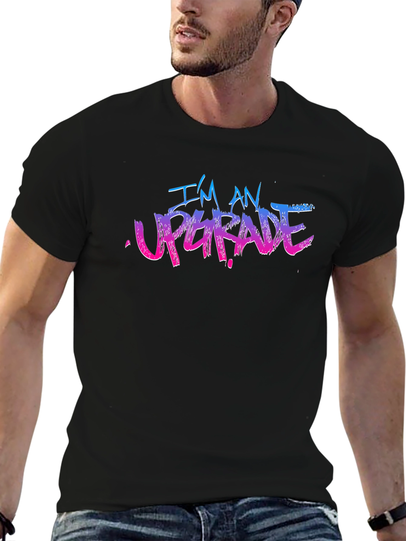 Black I'm An Upgrade Graphic T-Shirt view 6