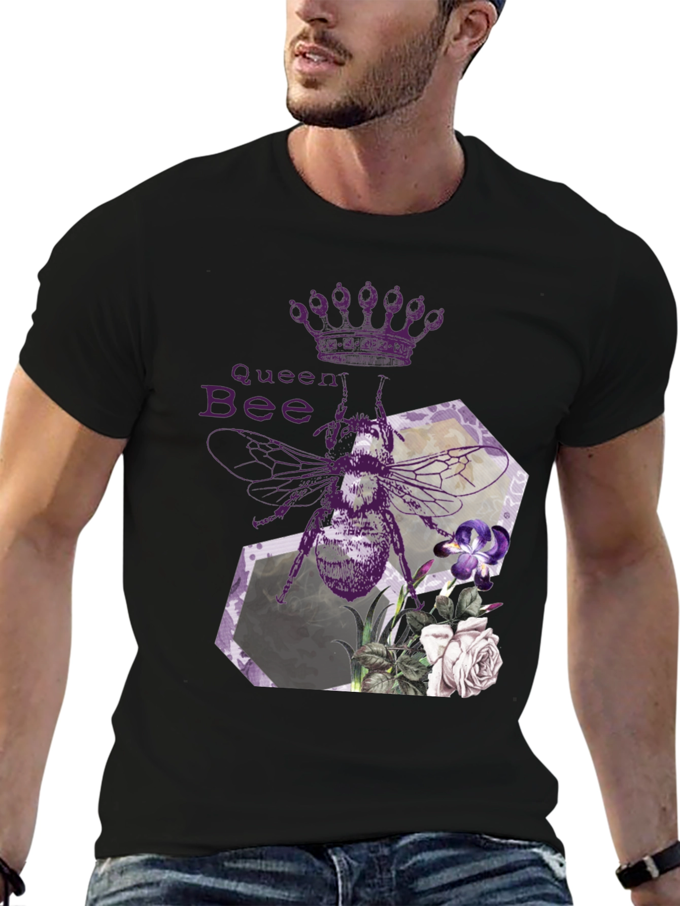 Black Queen Bee Graphic Tee - Stylish Black T-Shirt view 6