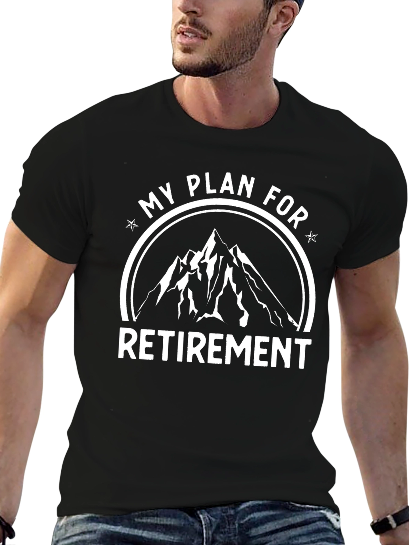 Black My Plan For Retirement Black Mountain Graphic Tee view 6