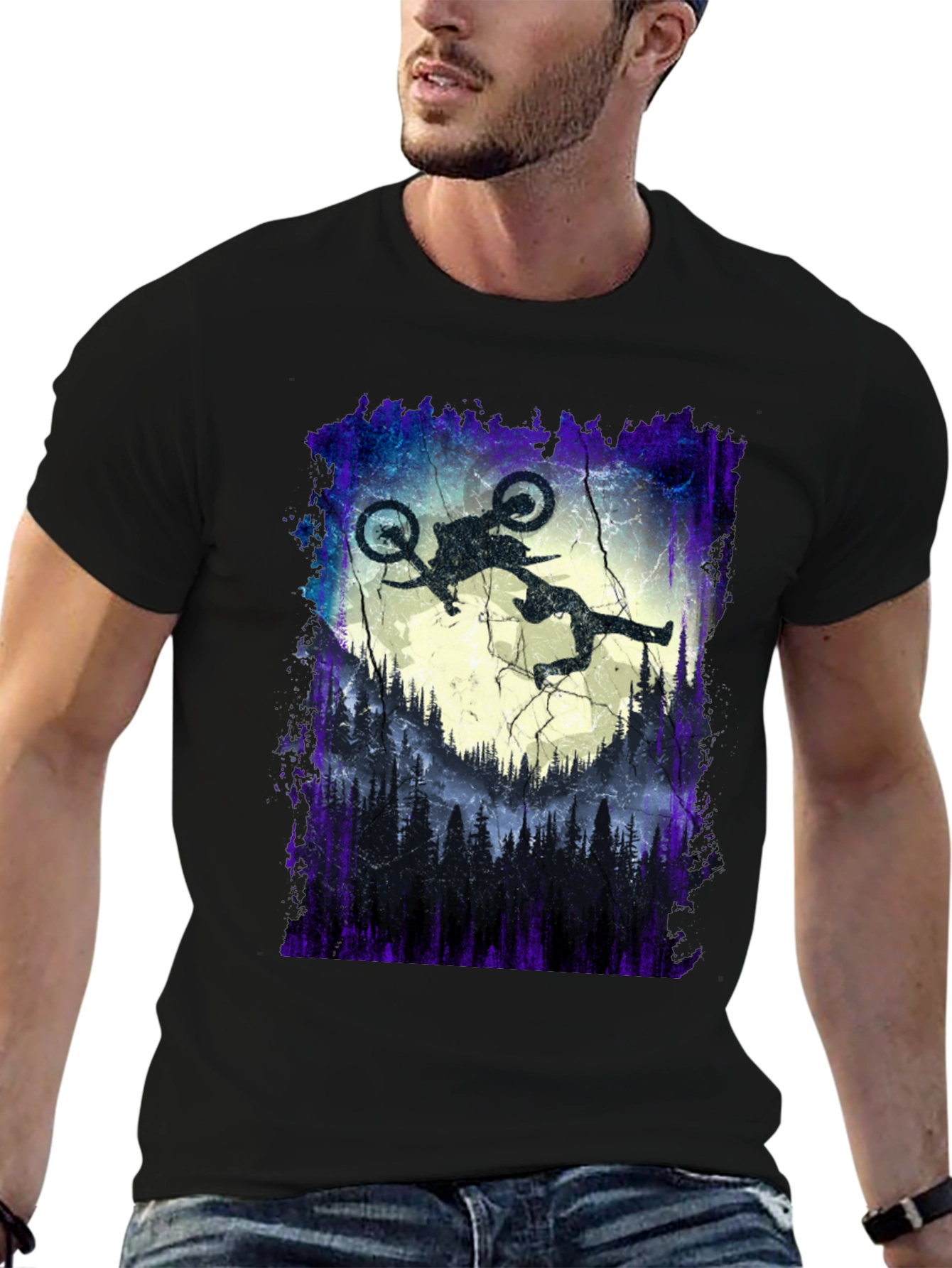 Black Mountain Bike Jump Graphic Tee view 6