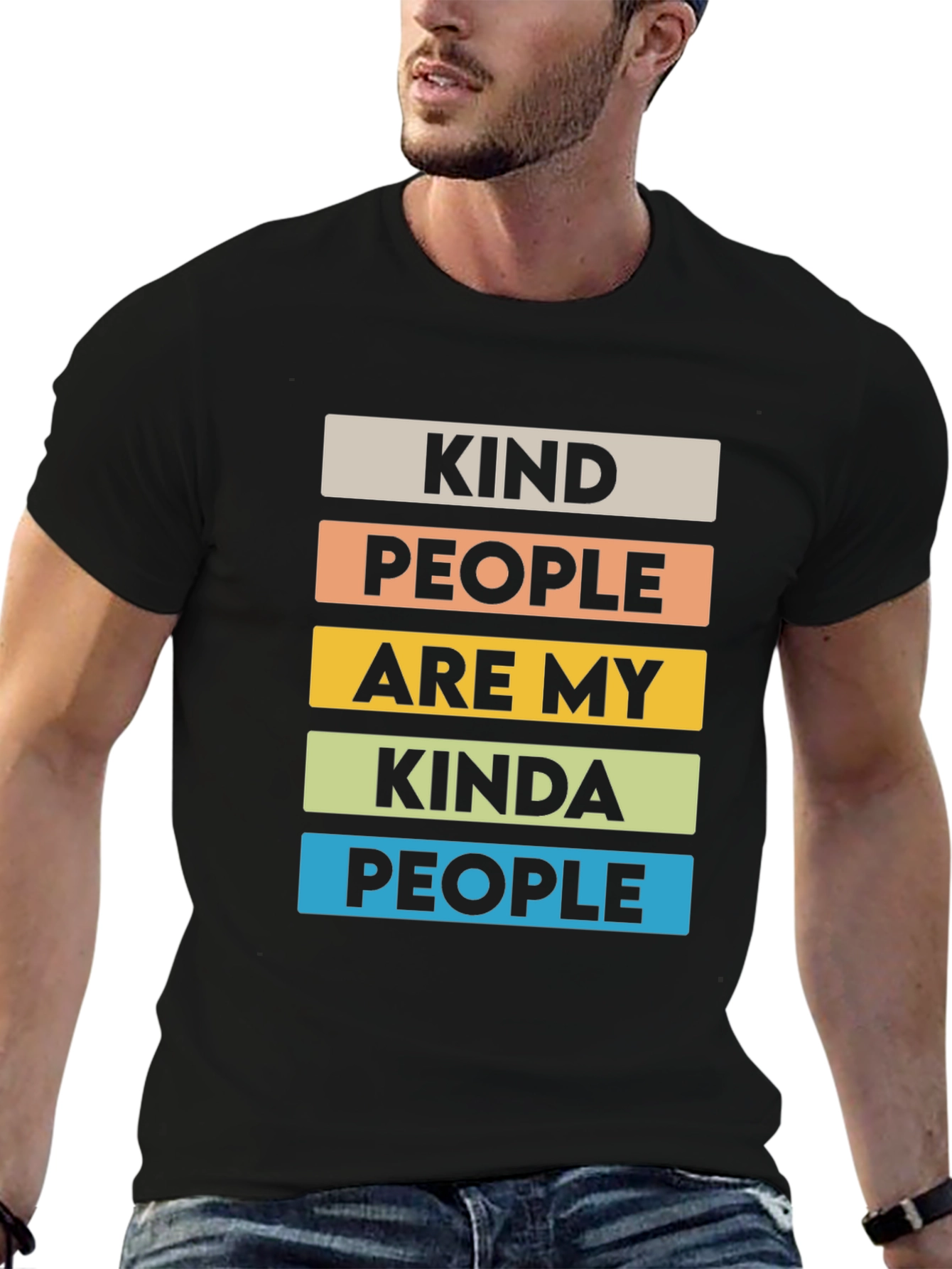 Black Kind People Graphic Tee - Positive Vibes T-Shirt view 6