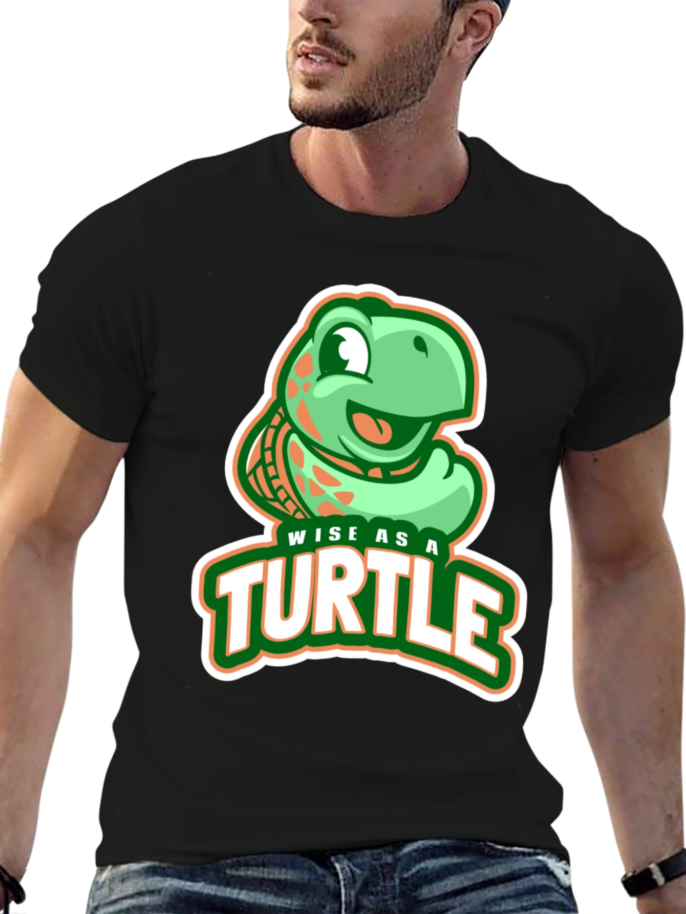 Black Wise as a Turtle Graphic T-Shirt view 6