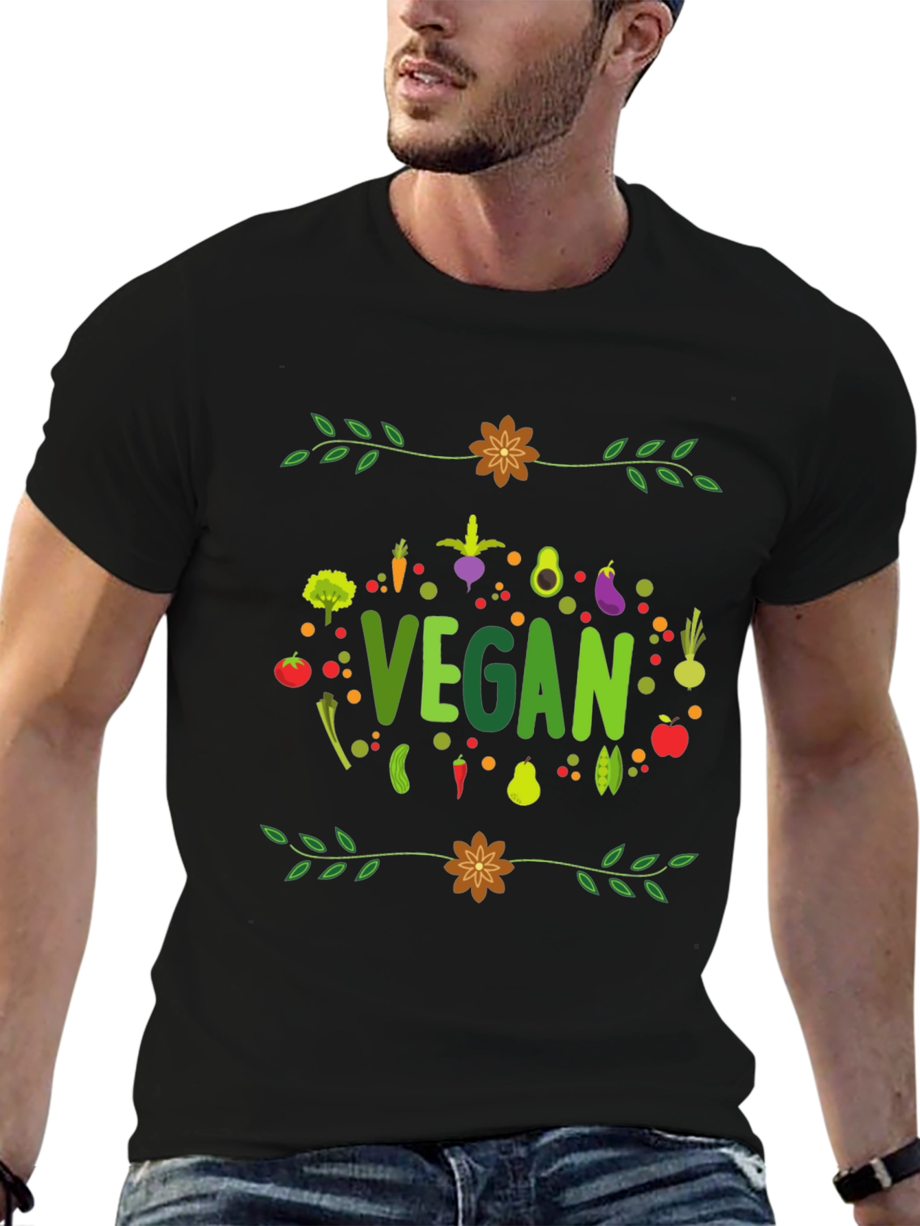 Black Vegan T-Shirt - Plant-Based Lifestyle Tee view 6