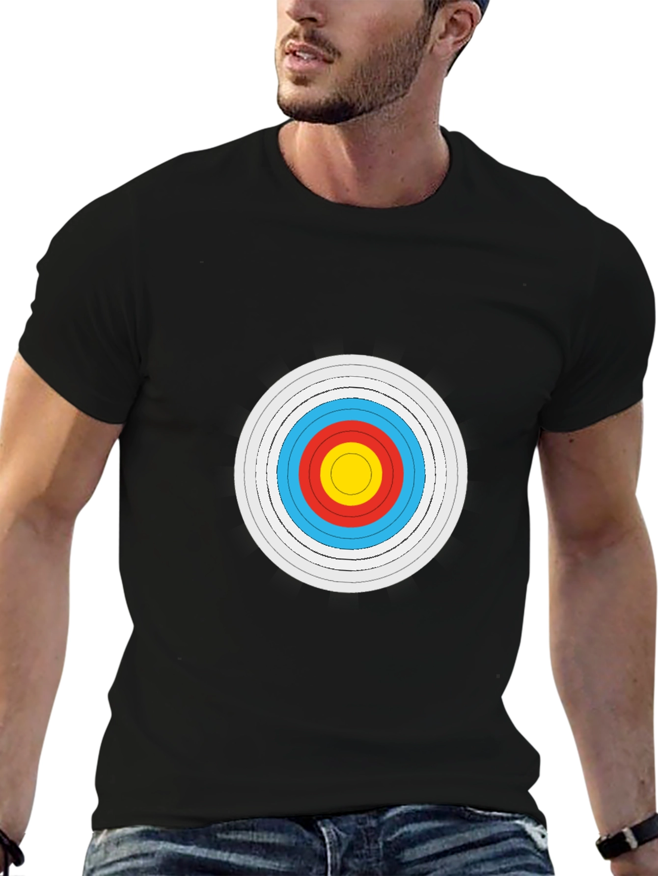 Black Archery Target Graphic Tee - Black Cotton Comfort view 6