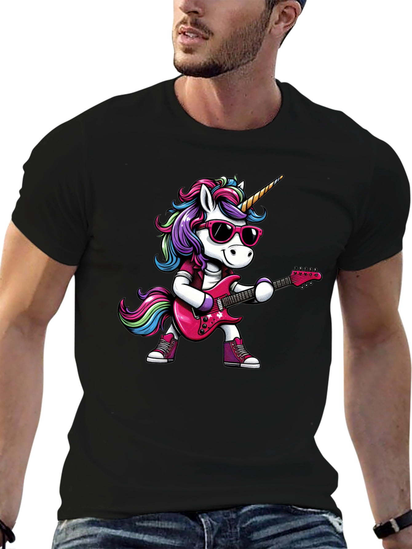 Black Unicorn Rocker T-Shirt view 6