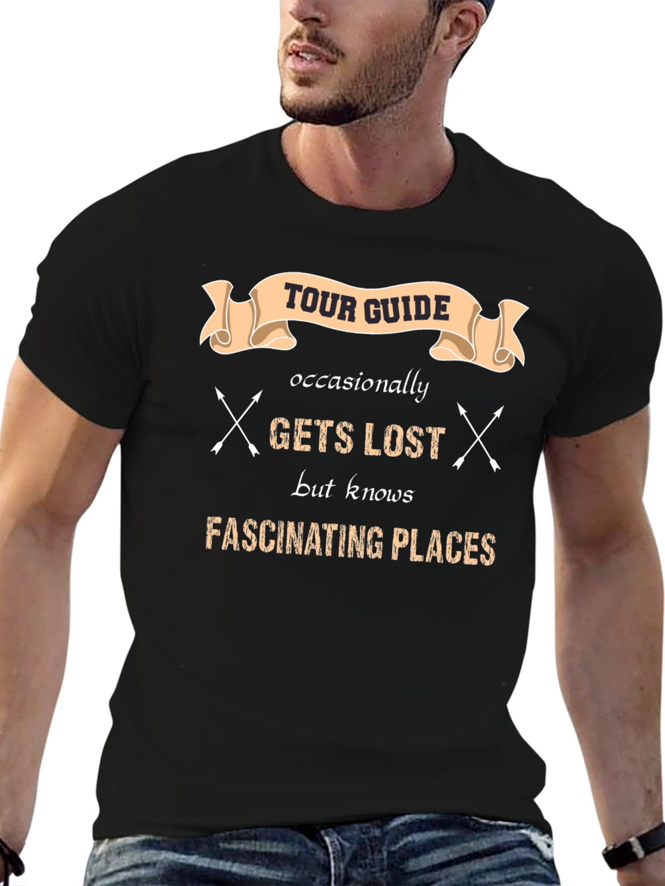 Black Tour Guide Gets Lost T-Shirt view 6