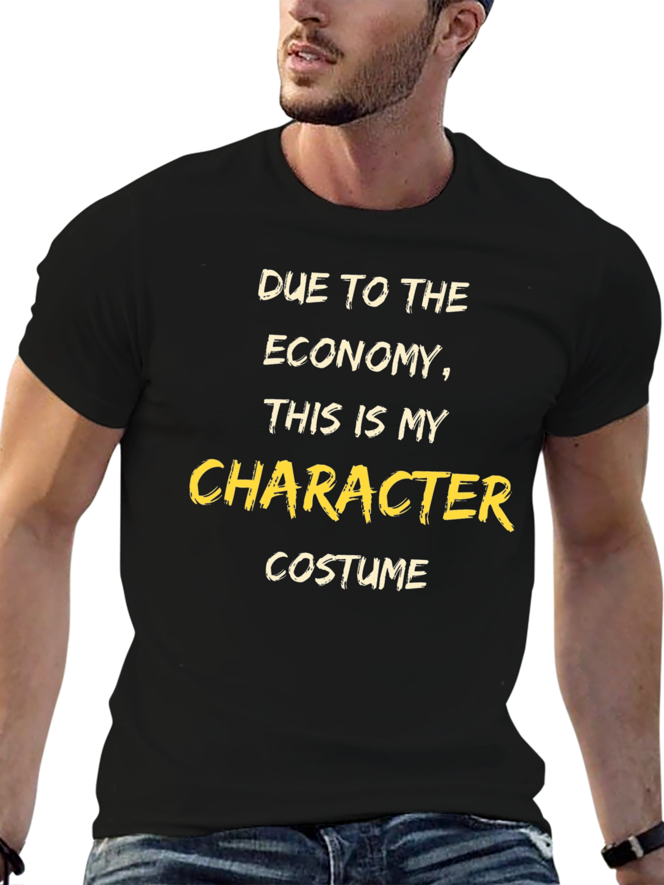 Black Funny Economy Costume T-Shirt view 6