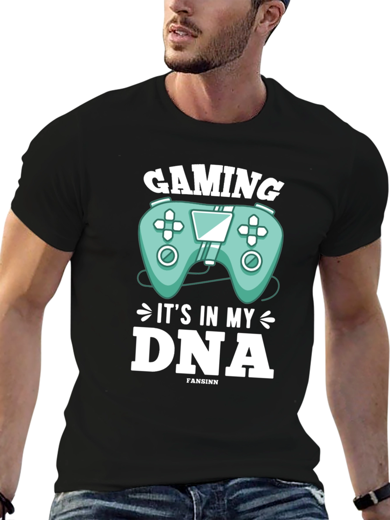 Black Gaming DNA T-Shirt - Gamer Gift view 6