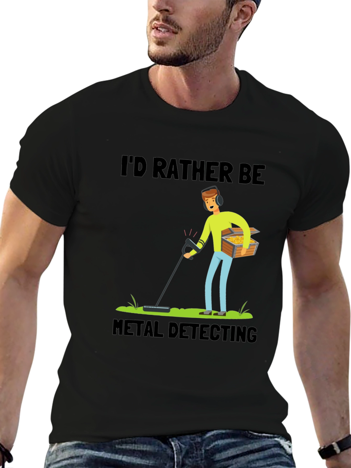 Black Metal Detecting T-Shirt view 6
