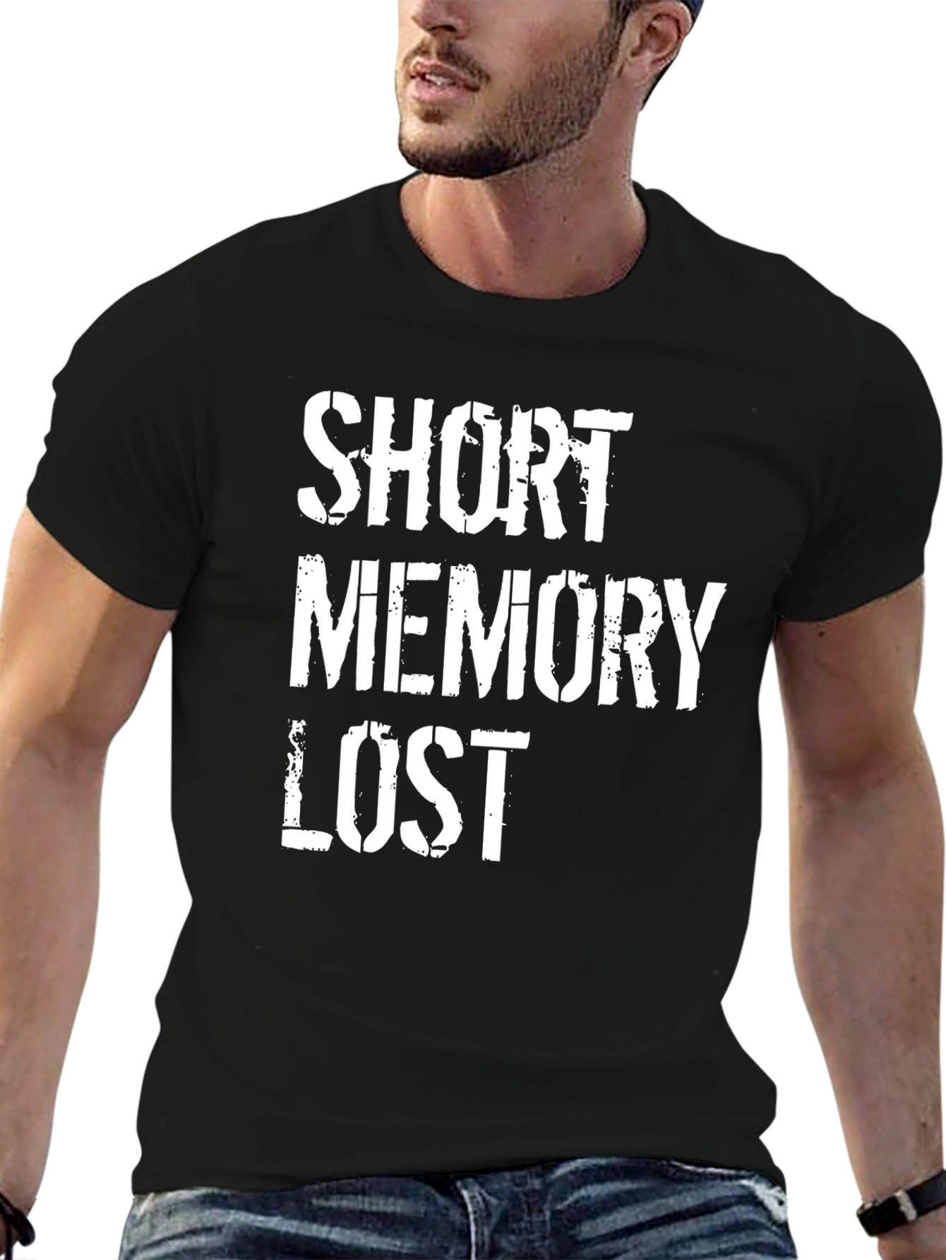 Black Short Memory Lost Graphic Tee - Black view 6