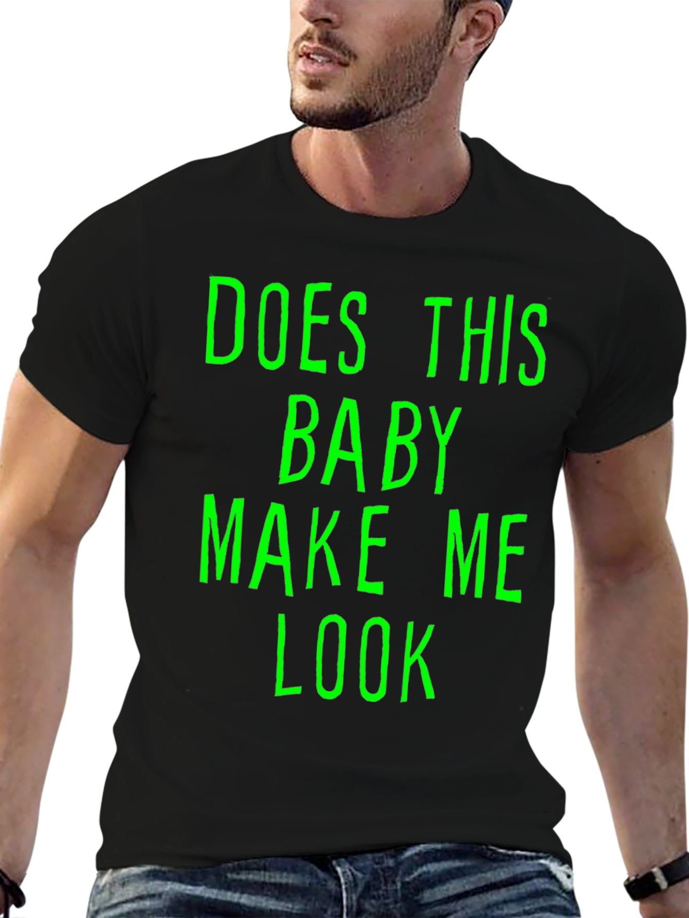 Black Funny Baby T-Shirt - Does This Baby Make Me Look... view 6