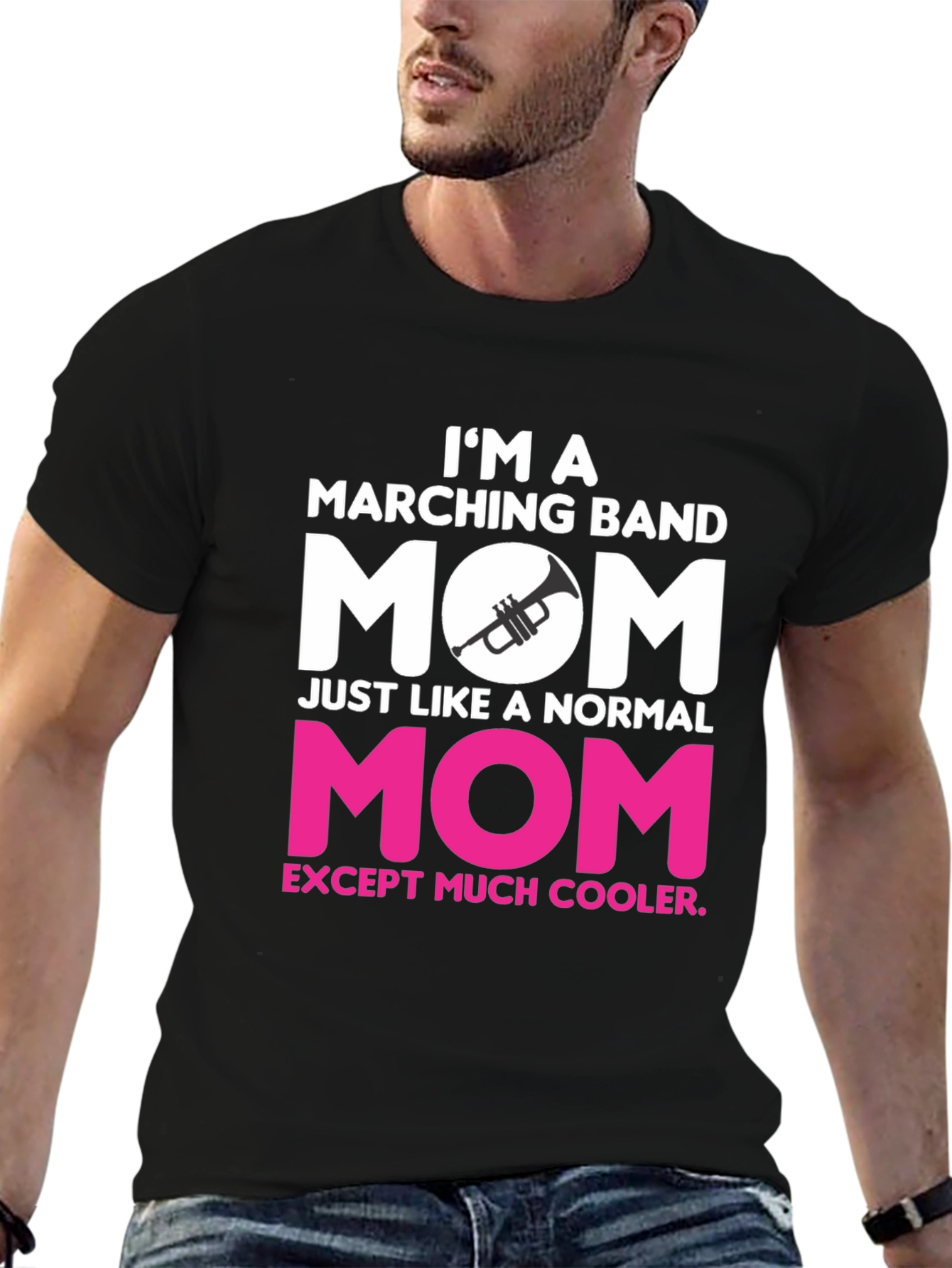 Black Marching Band Mom T-Shirt - Cooler Than Normal! view 6