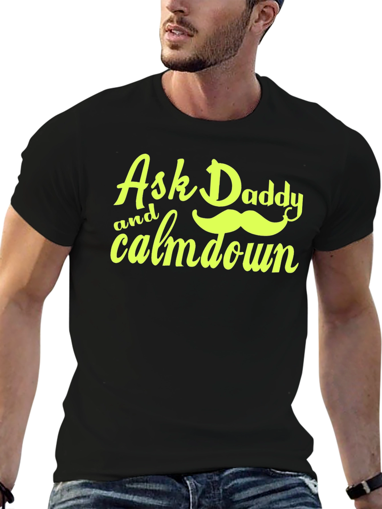Black Ask Daddy T-Shirt view 6