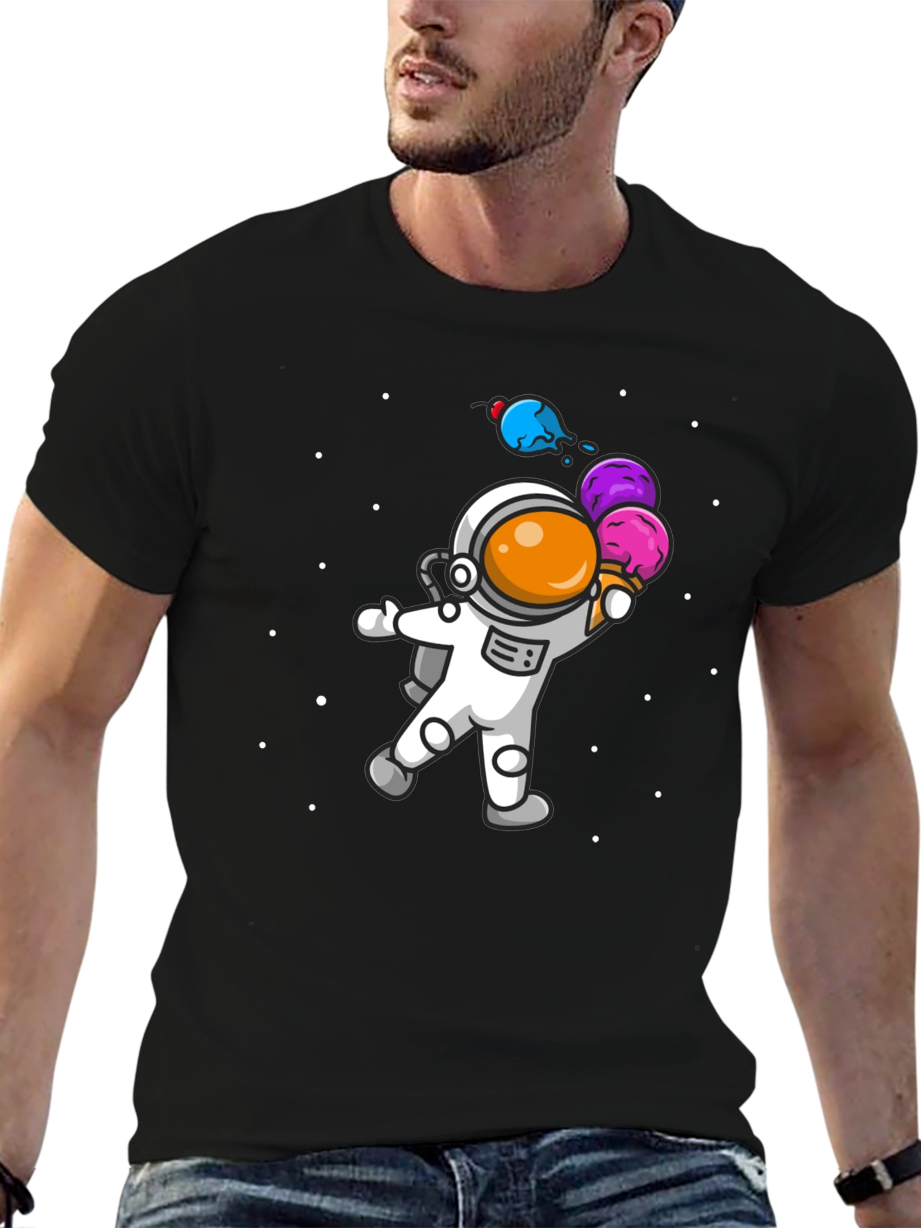 Black Astronaut Ice Cream T-Shirt view 6