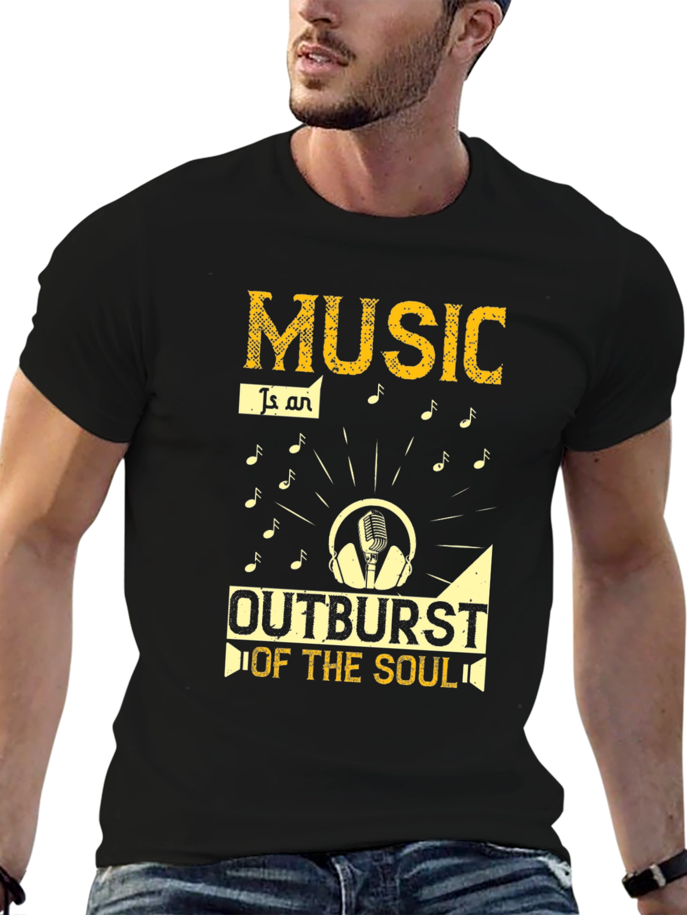 Black Music Outburst of the Soul Black T-Shirt view 6