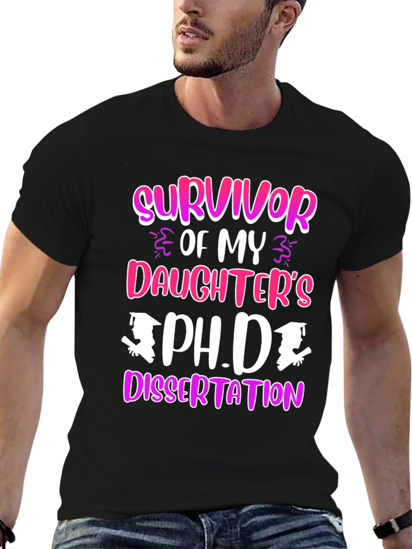 Black Survivor of My Daughter's Ph.D. Dissertation T-Shirt view 6