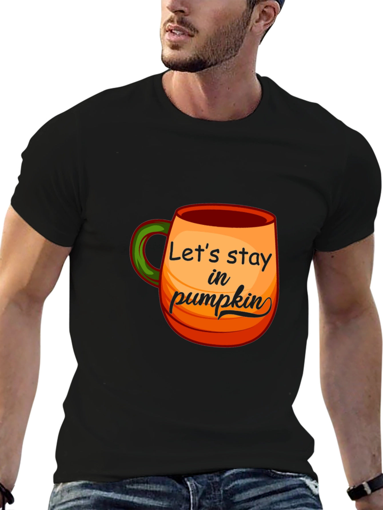 Black Stay In Pumpkin Black T-Shirt view 6