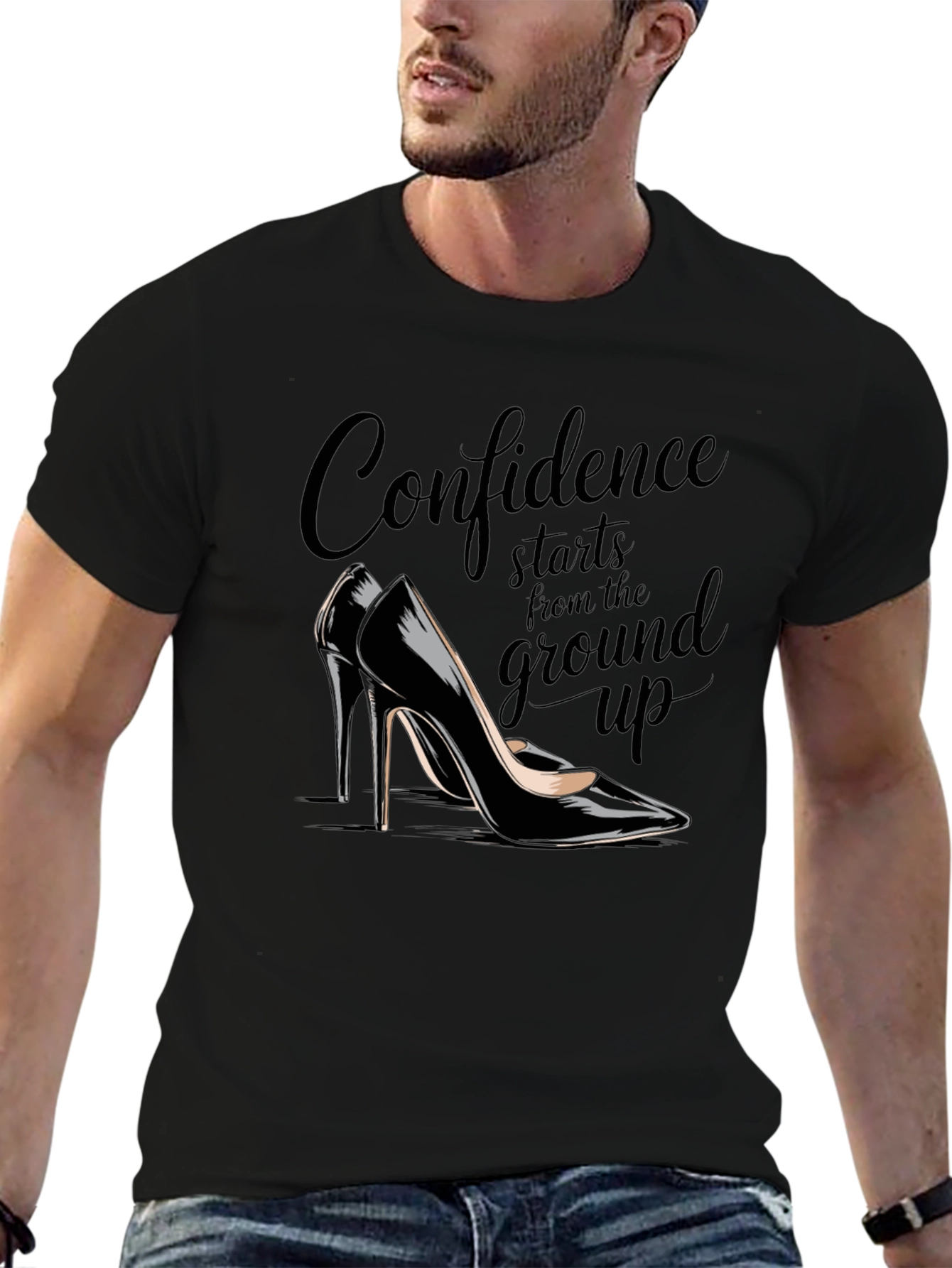 Black Confidence Starts From The Ground Up T-Shirt view 6