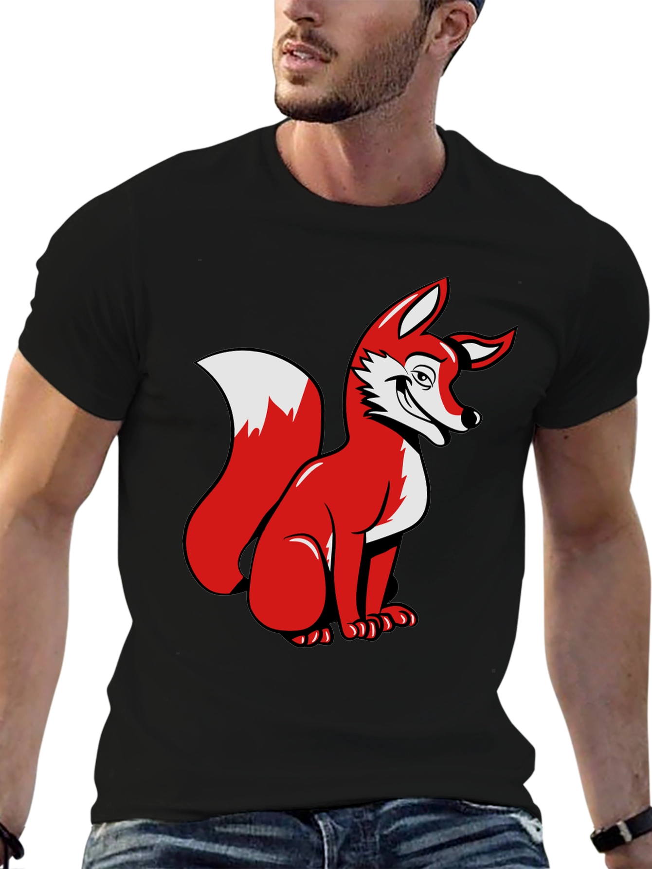 Black Fox Graphic Black T-Shirt view 6