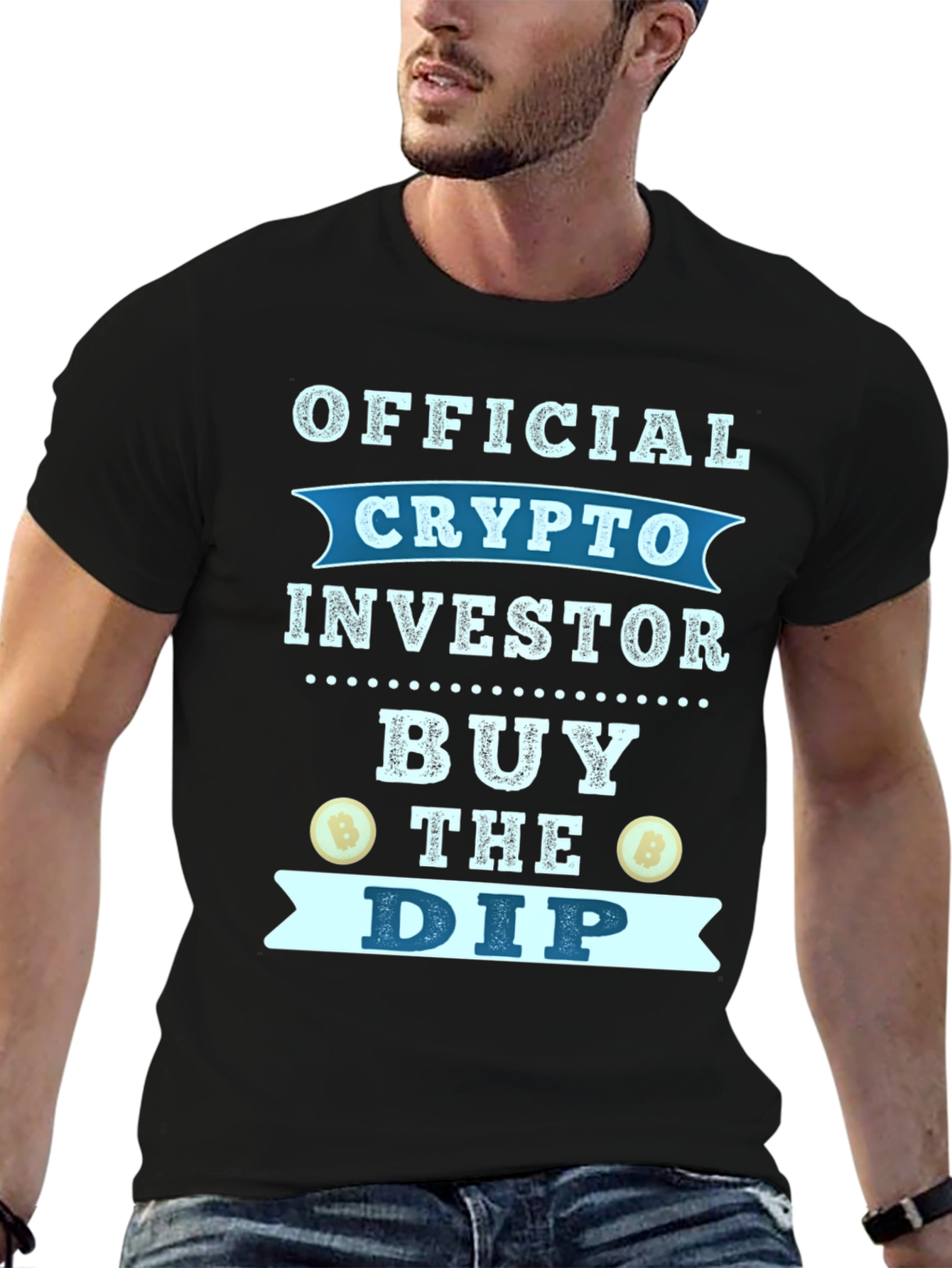 Black Official Crypto Investor T-Shirt - Buy the Dip view 6