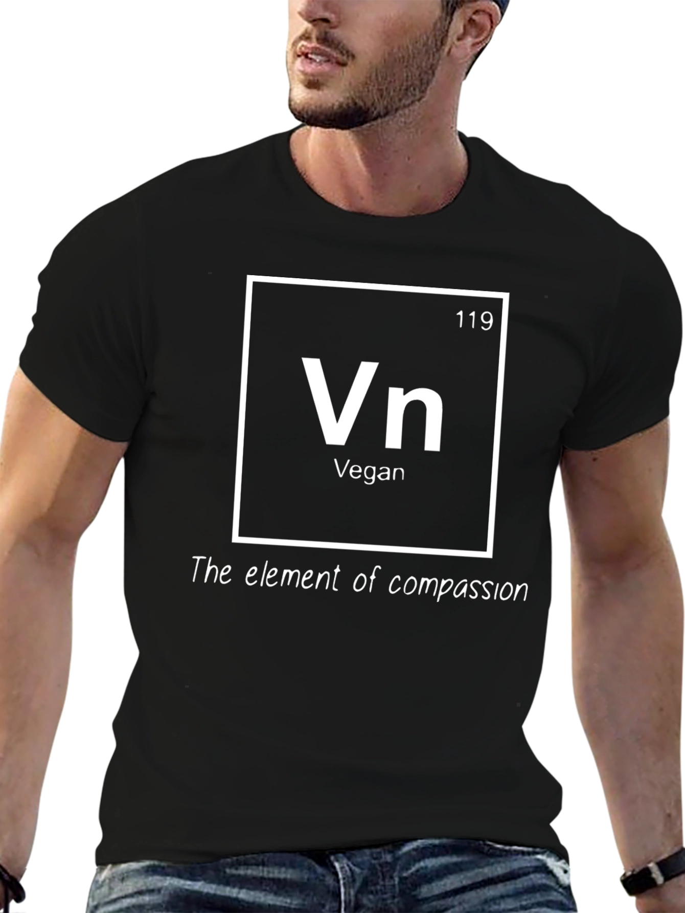 Black Vegan Element T-Shirt - Compassionate Fashion view 6