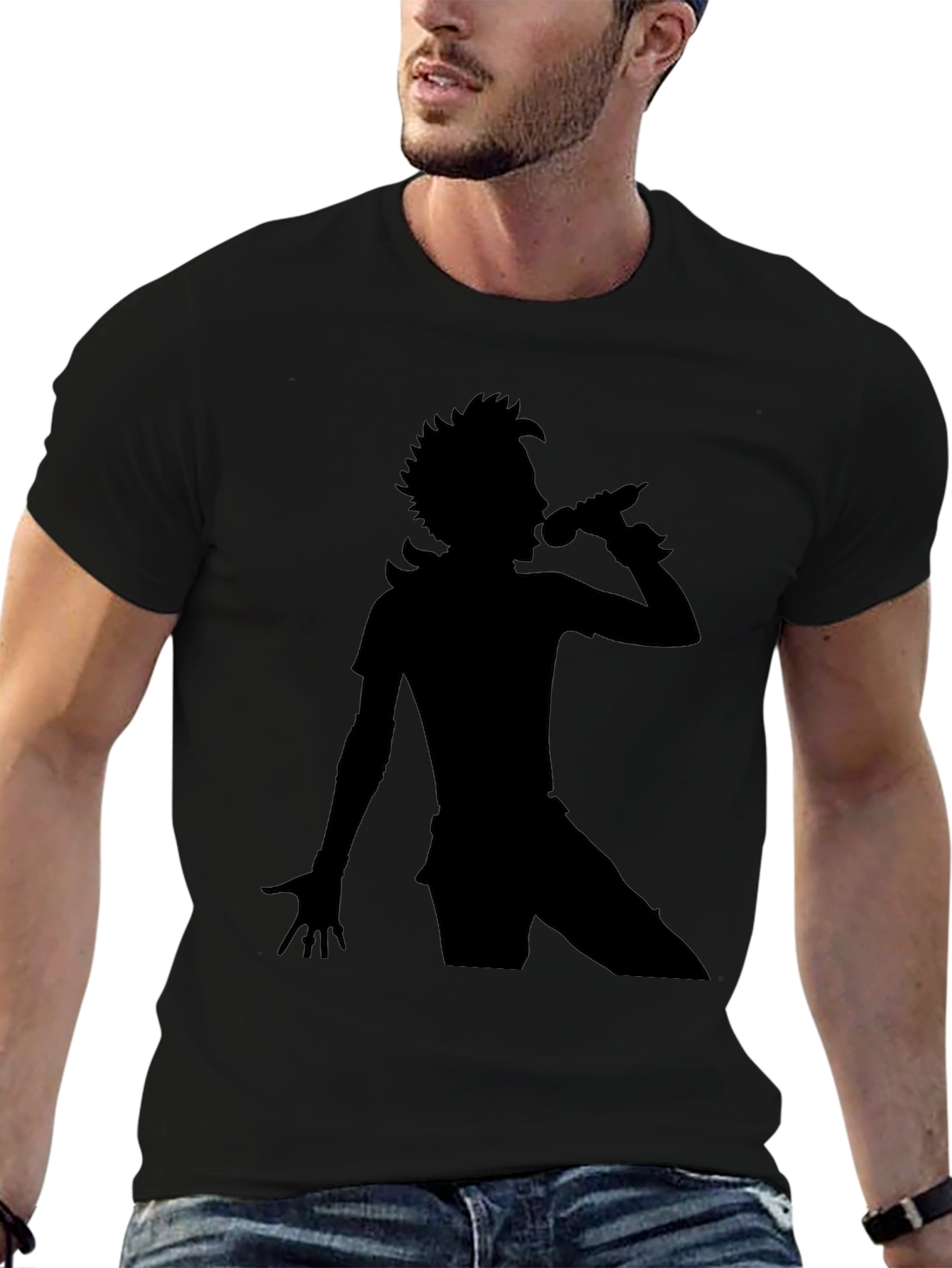 Black Silhouette Singer Black T-Shirt view 6