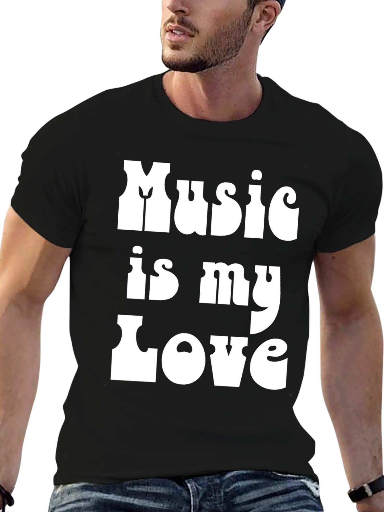 Black Music is My Love Black Graphic Tee view 6