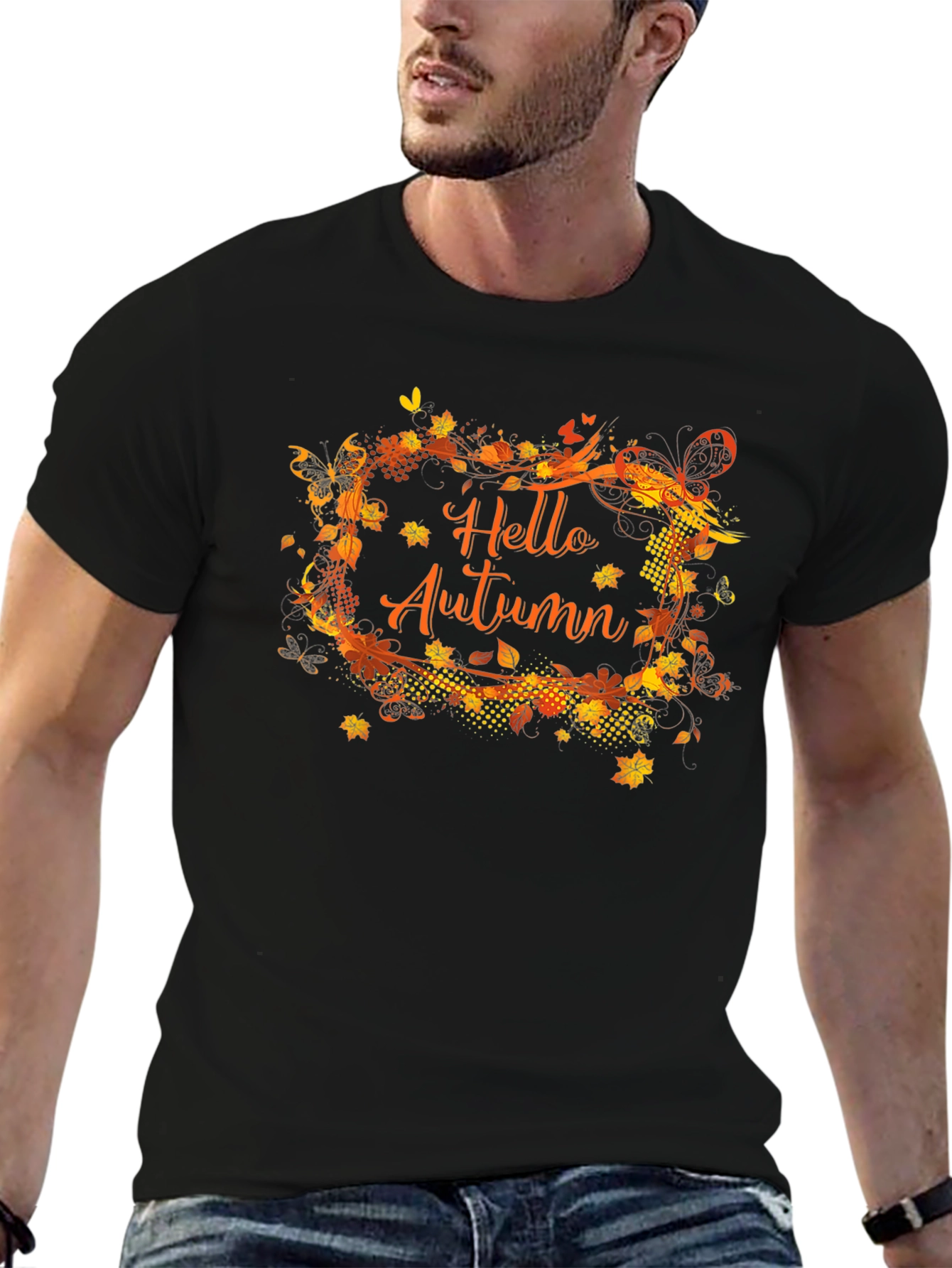 Black Hello Autumn Graphic Tee view 6