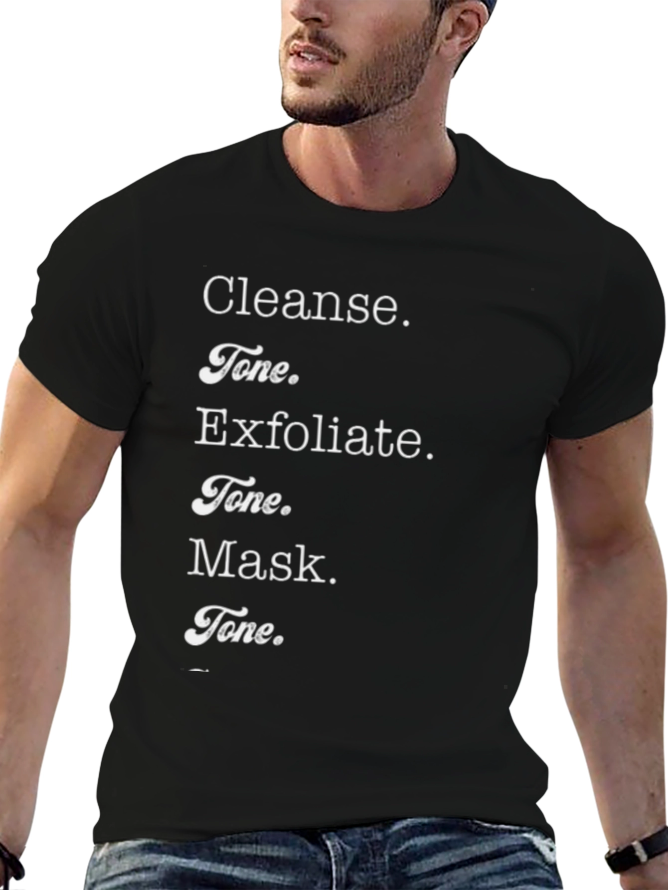 Black Cleanse Tone Exfoliate Mask T-Shirt - Beauty Routine view 6