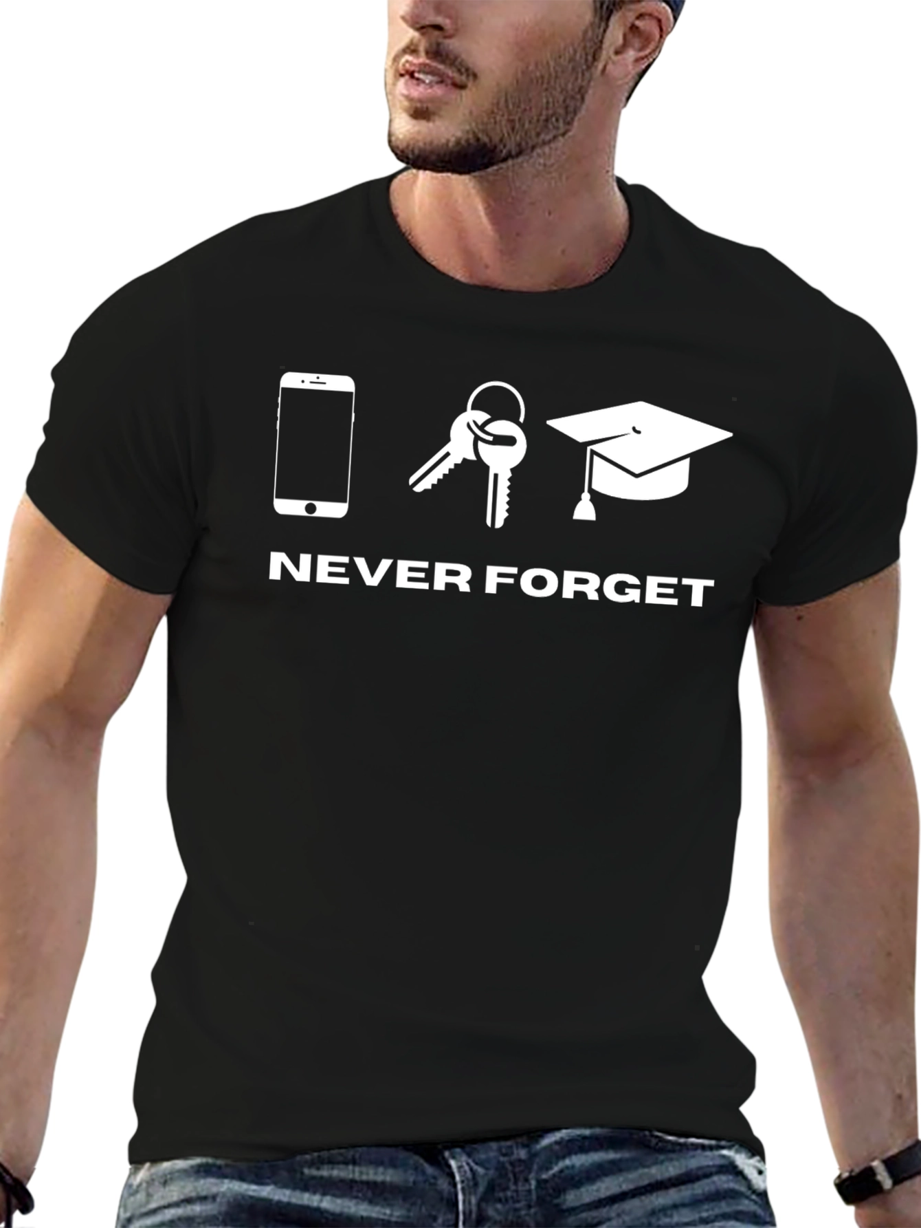 Black Never Forget Graduation T-Shirt view 6