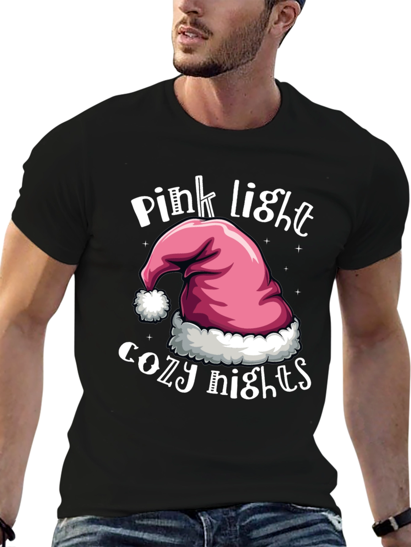 Black Pink Light Cozy Nights T-Shirt - Holiday Season view 6