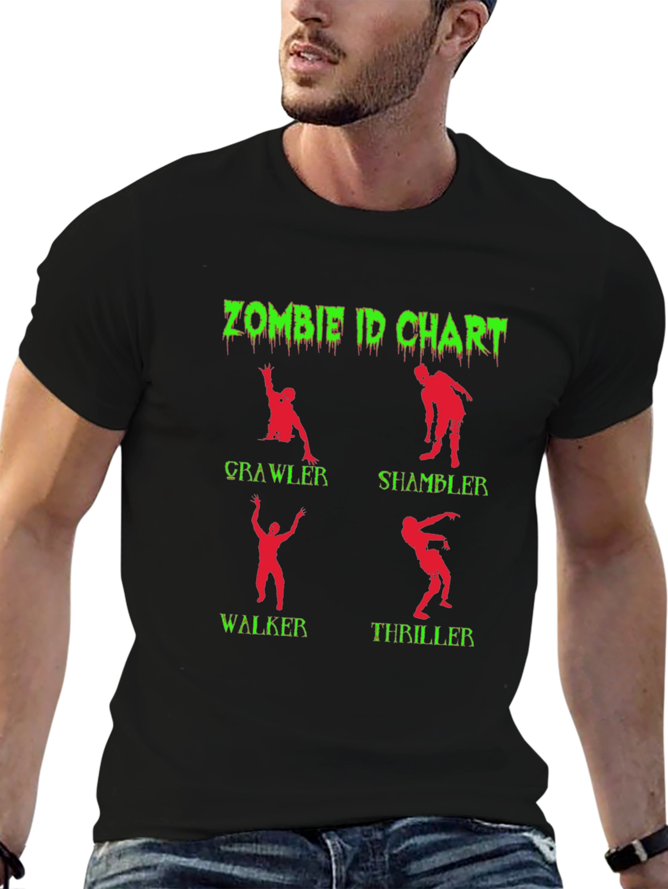 Black Zombie ID Chart Graphic Tee view 6