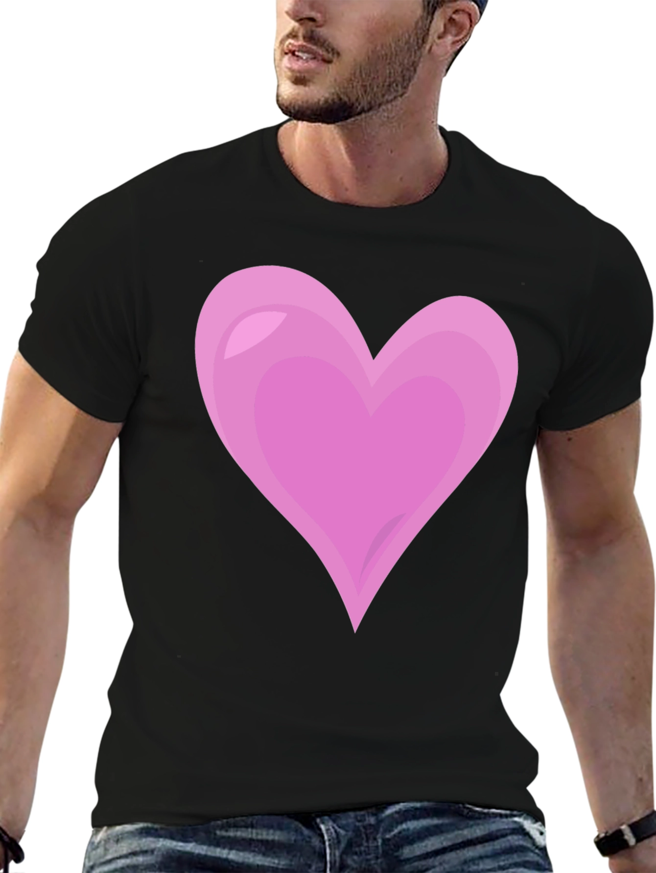 Black Heart Graphic Black T-Shirt - Casual & Stylish view 6