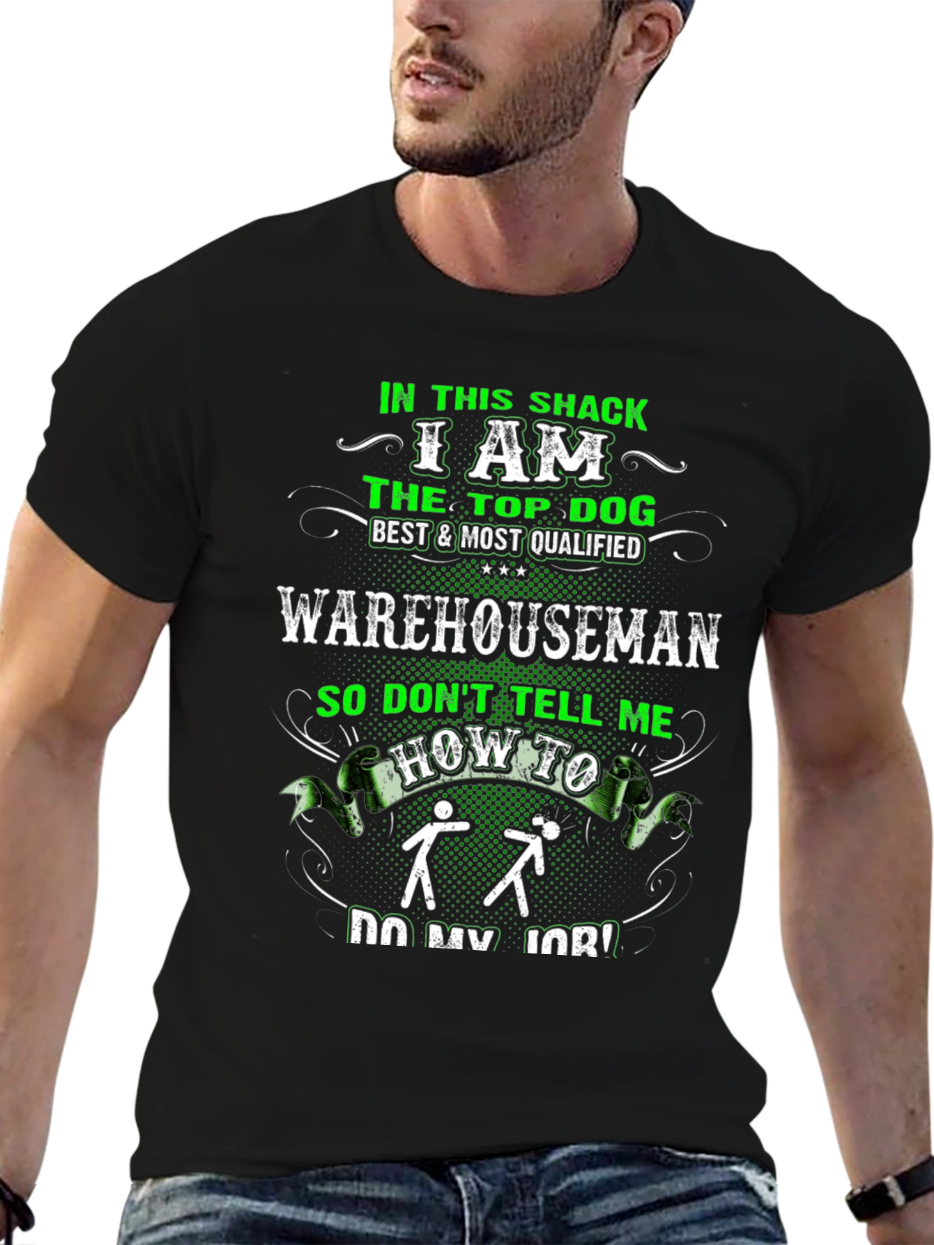 Black Top Dog Warehouseman Black T-Shirt view 6